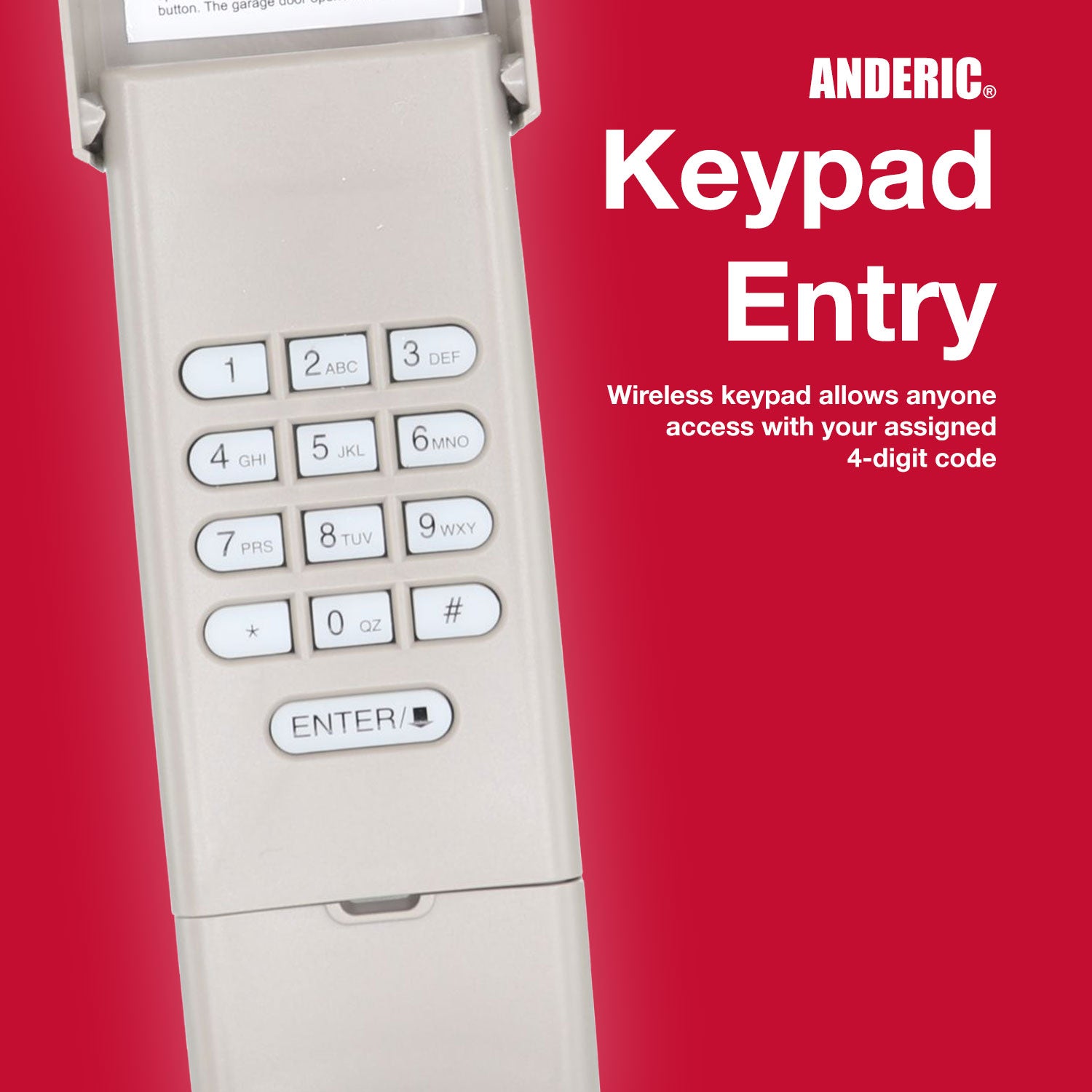 Anderic 877MAX Replacement Keypad Garage Door Opener Remote Control for Purple Yellow Green Red Orange Learning Button