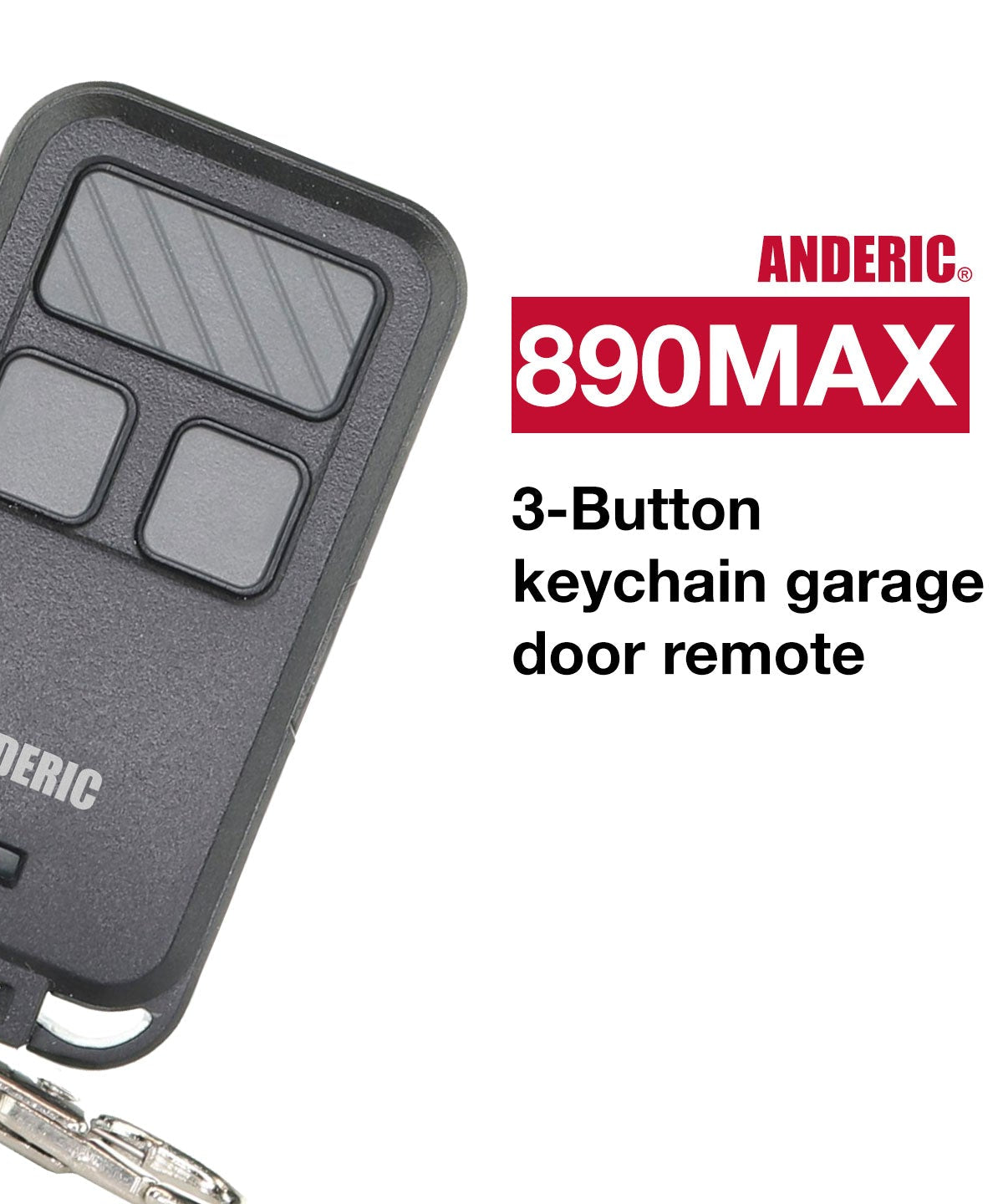 Anderic 890MAX Keychain Universal Garage Door Opener Remote Control for Purple, Yellow, Green, Red, and Orange Learning key
