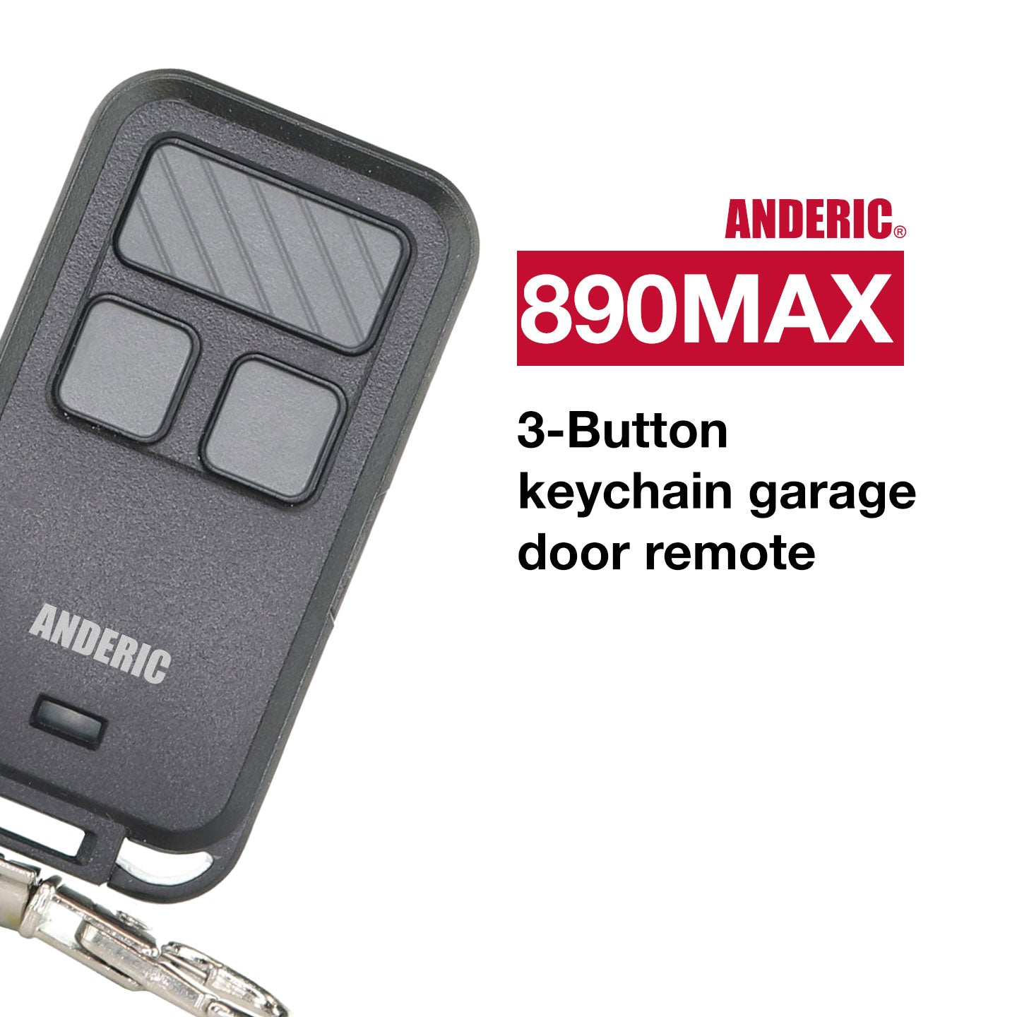 Anderic 890MAX Keychain Universal Garage Door Opener Remote Control for Purple, Yellow, Green, Red, and Orange Learning key