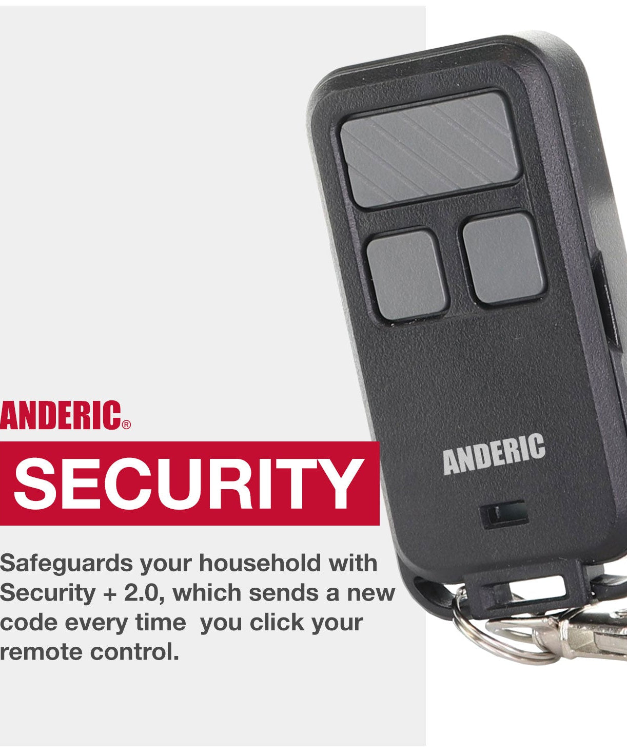 Anderic 890MAX Keychain Universal Garage Door Opener Remote Control for Purple, Yellow, Green, Red, and Orange Learning key