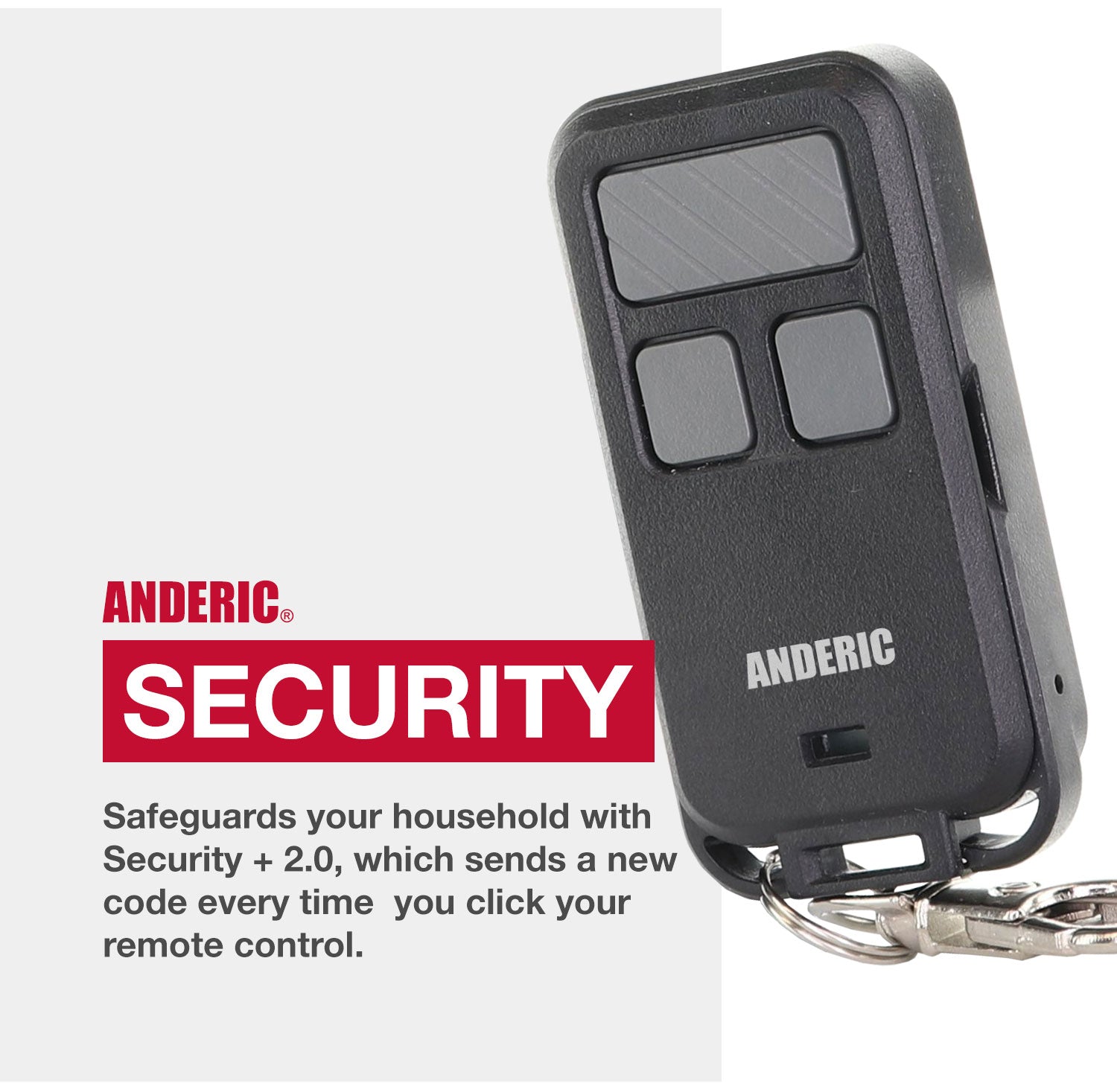 Anderic 890MAX Keychain Universal Garage Door Opener Remote Control for Purple, Yellow, Green, Red, and Orange Learning key