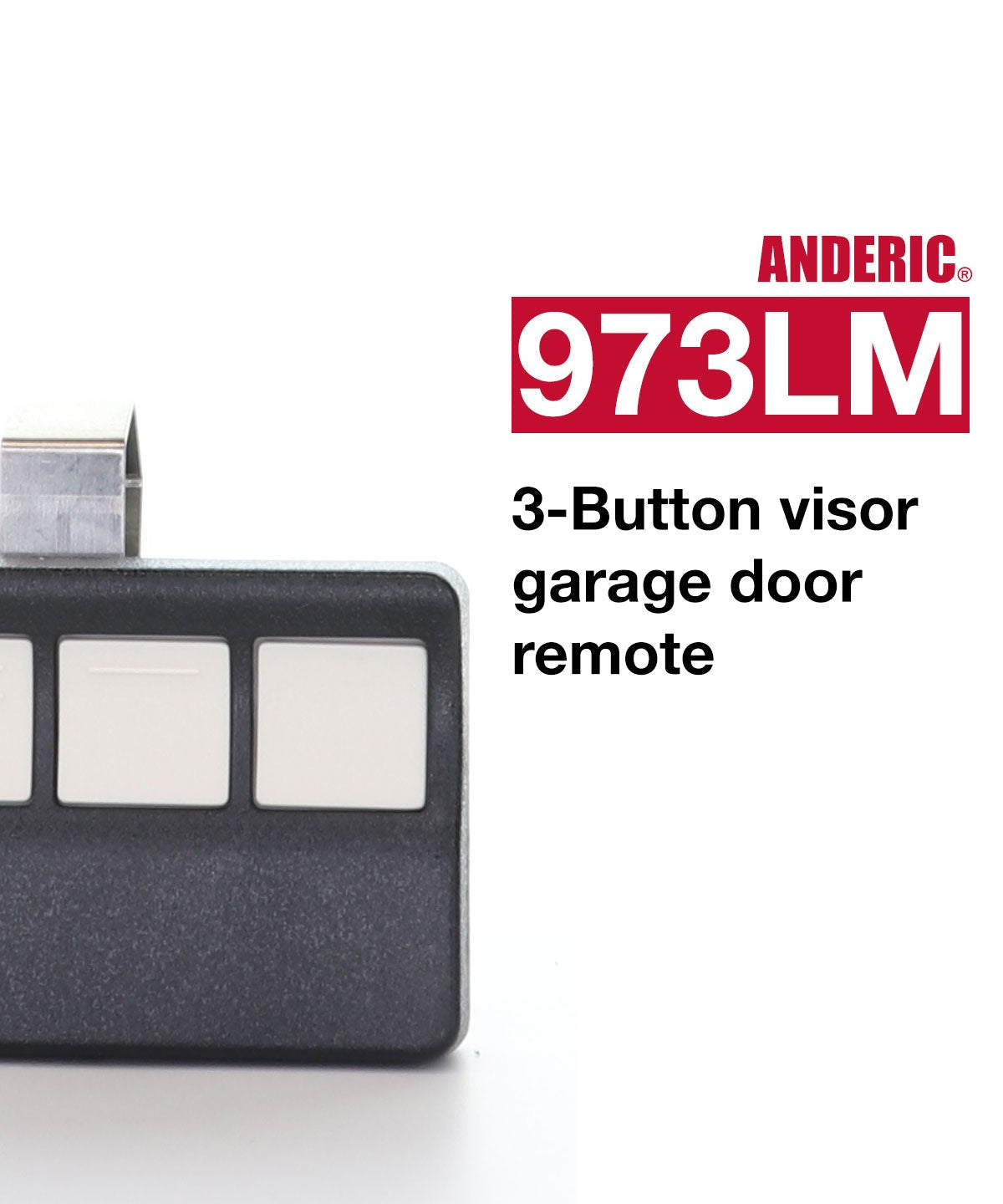 Anderic 973LM Replacement Garage Door Opener Remote Control for Liftmaster, Chamberlain, Sears, Craftsman, and Raynor with Red/Orange Learning Key