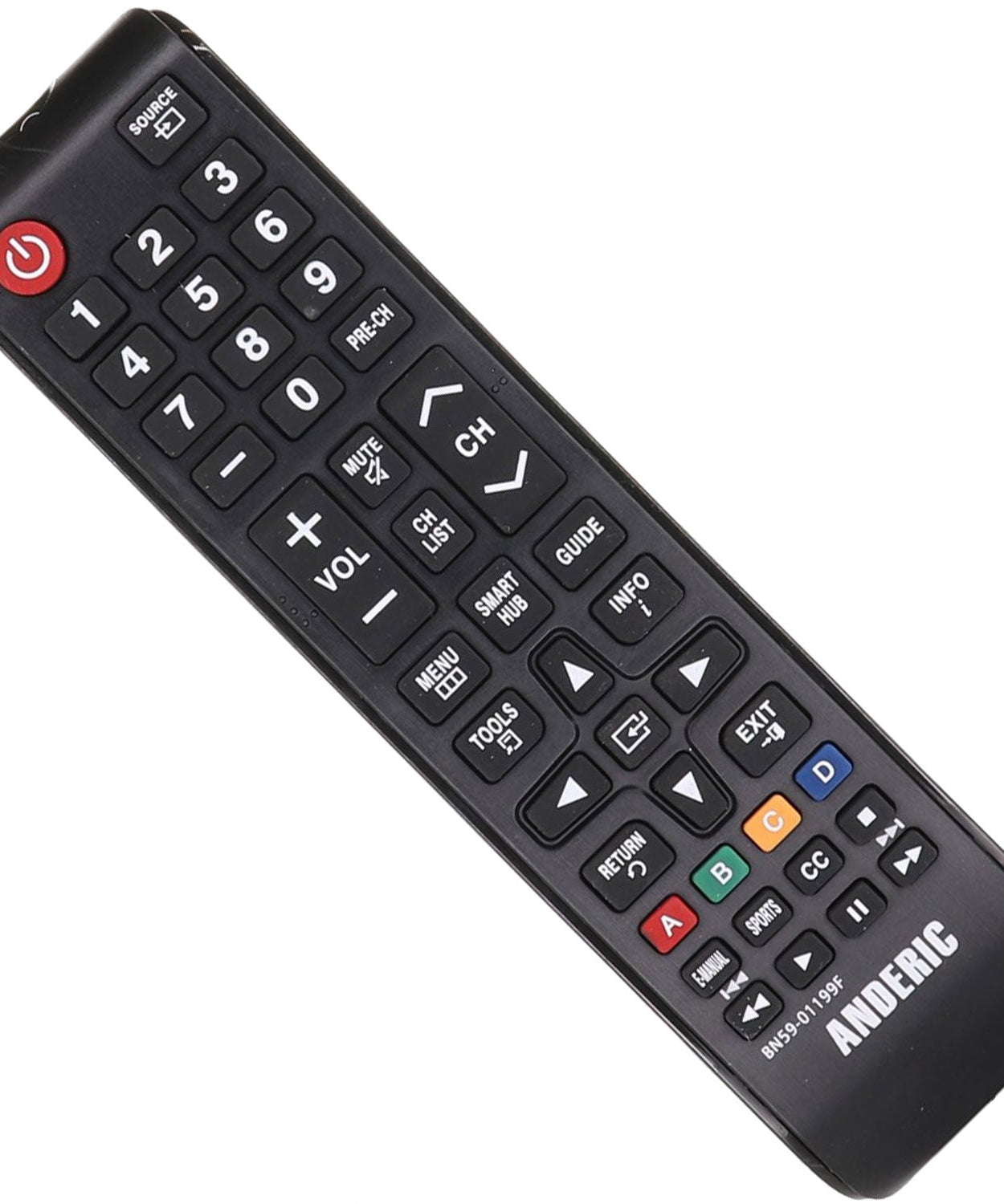 Anderic BN5901199F Replacement TV Remote Control for Samsung BN59-01199F and Similar Models