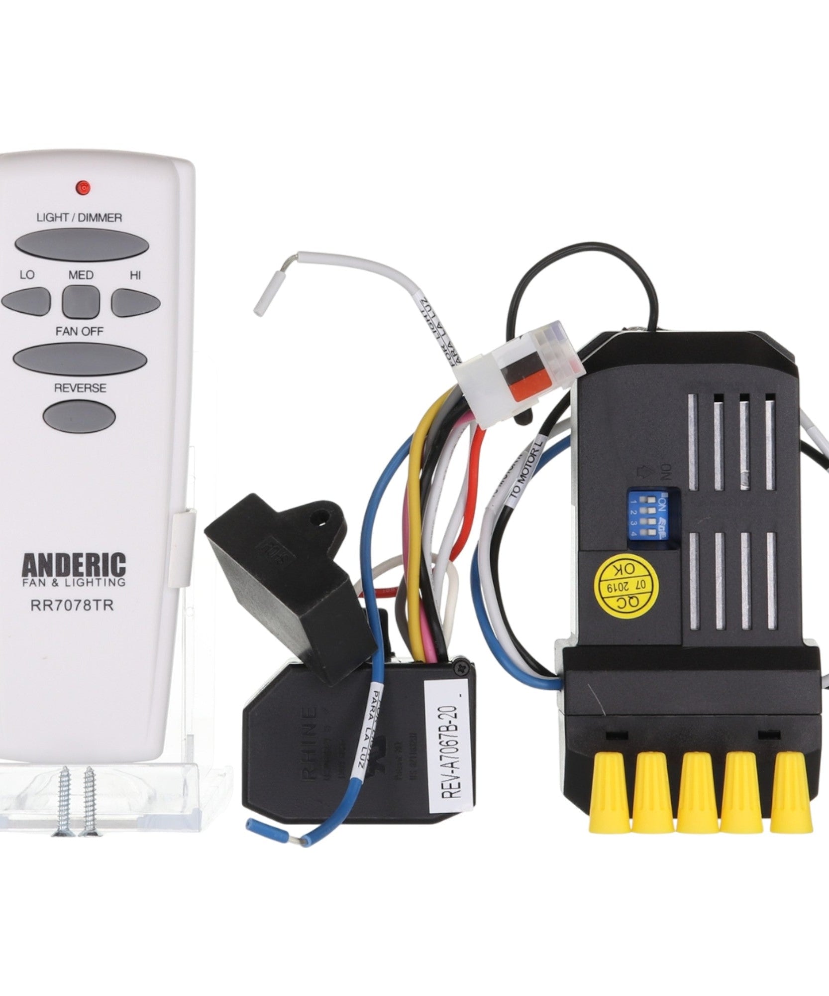 Anderic FAN28RREVKIT Replacement Ceiling Fan Remote Control Kit | Hampton Bay 56" Altura | UC7078T | UC7067FMRX | UC7067REVB Reverse Module