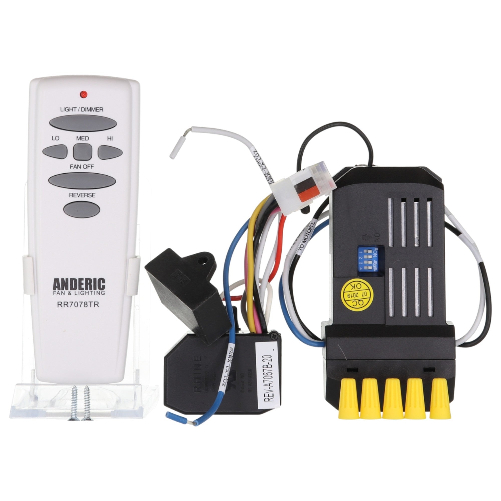 Anderic FAN28RREVKIT Replacement Ceiling Fan Remote Control Kit | Hampton Bay 56" Altura | UC7078T | UC7067FMRX | UC7067REVB Reverse Module