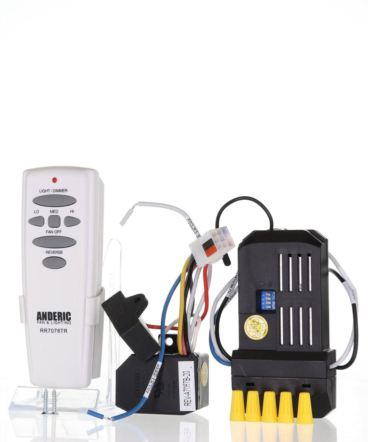 Anderic FAN28RREVKIT Replacement Ceiling Fan Remote Control Kit | Hampton Bay 56" Altura | UC7078T | UC7067FMRX | UC7067REVB Reverse Module