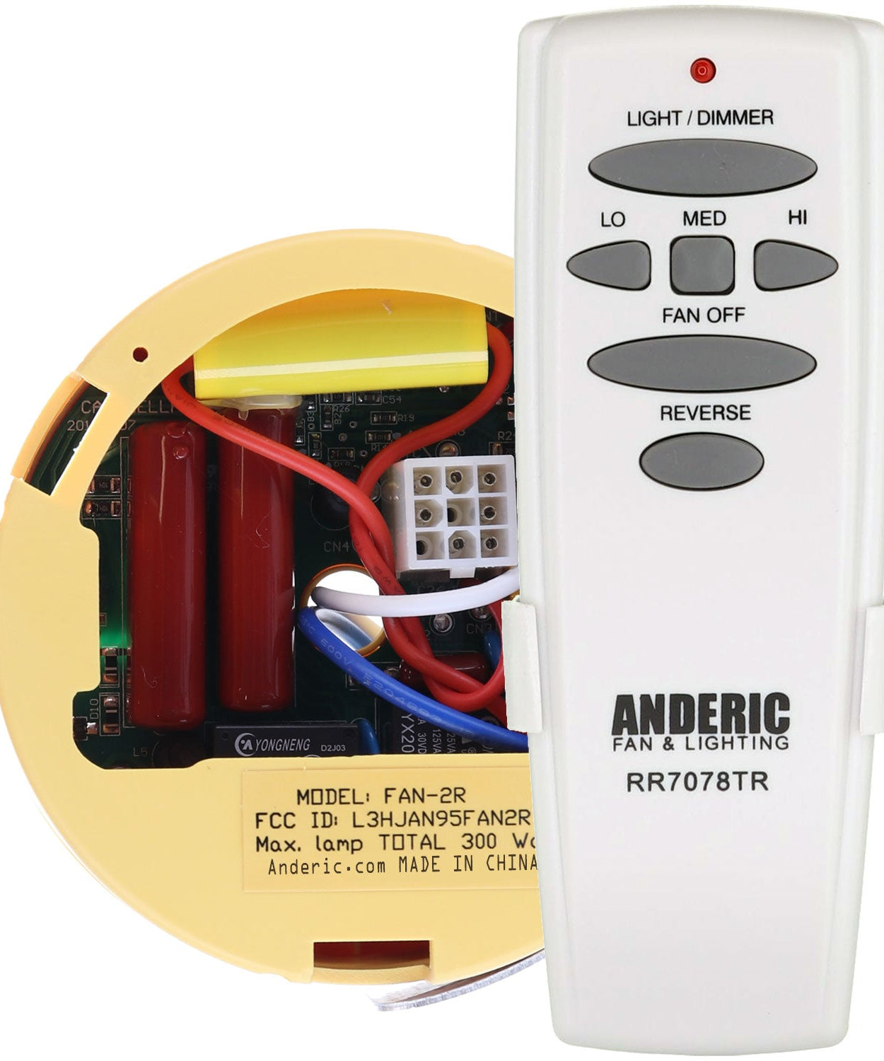 Substitute for Hunter 85112-03 Ceiling Fan Receiver [FAN2R-RR7078TR-KIT]