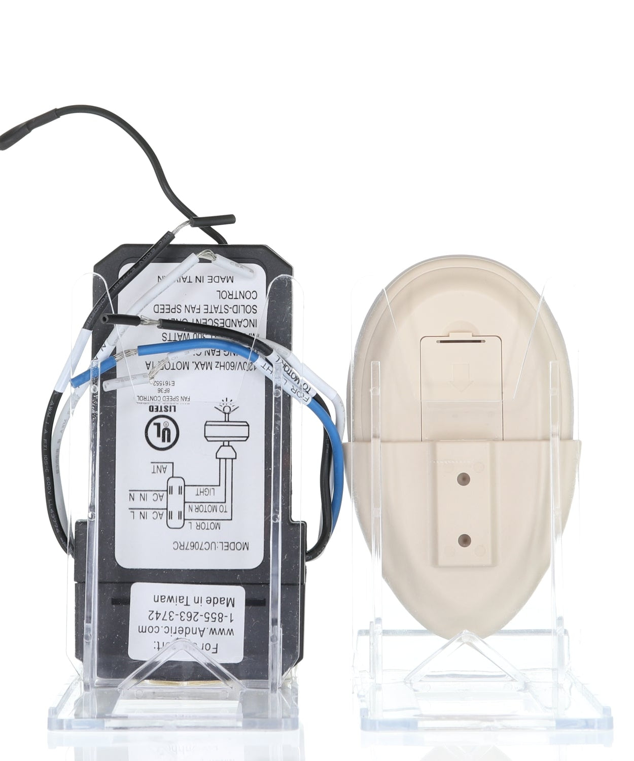 Anderic FAN35T-UC7067FMRX-KIT Universal 3-Speed AC Ceiling Fan Remote Control Add-on Kit