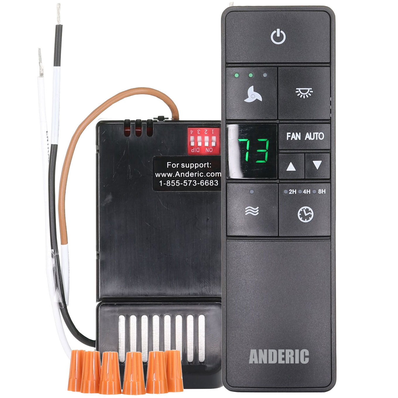 Anderic HD3/AC8.3.T-KIT Universal Thermostatic Add-on Ceiling Fan Kit with Remote Control with Receiver