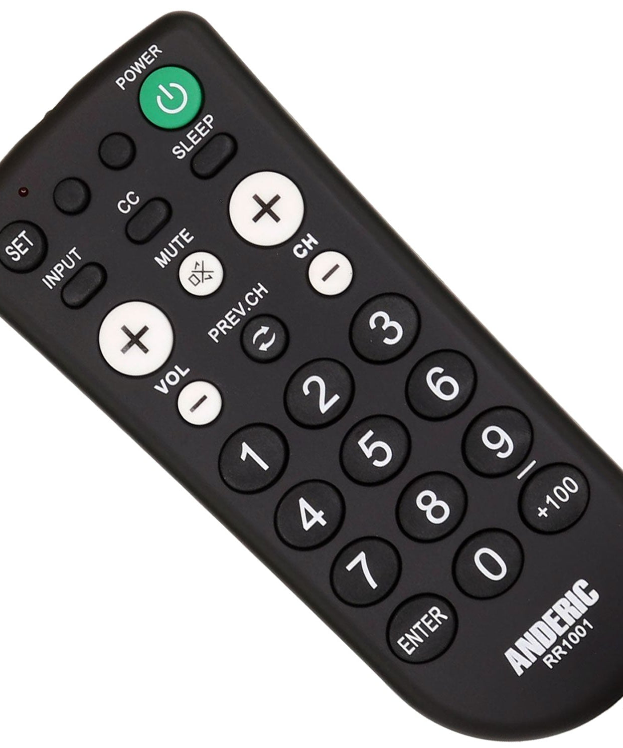 Anderic RR1001 1-Device Universal TV Remote Control with Large Keys for Hospitality
