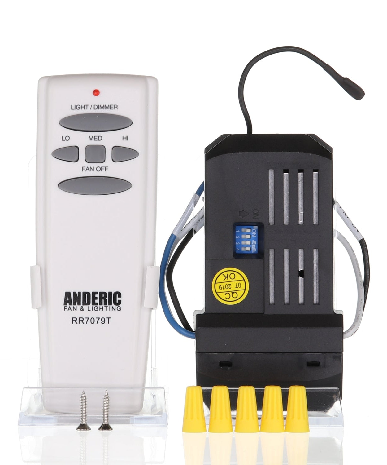 Anderic RR7079TKIT Universal 3 Speed Add-on Ceiling Fan Remote Control Kit for 3-Speed Fans