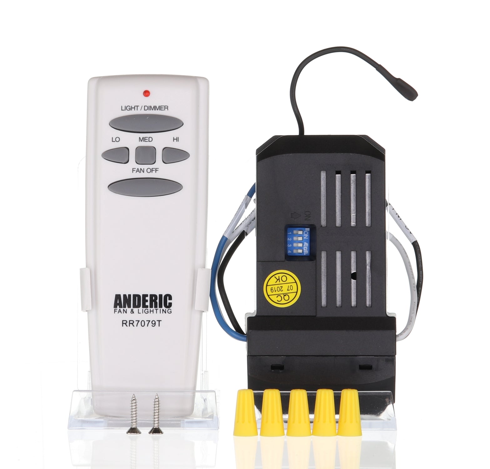 Anderic RR7079TKIT Universal 3 Speed Add-on Ceiling Fan Remote Control Kit for 3-Speed Fans