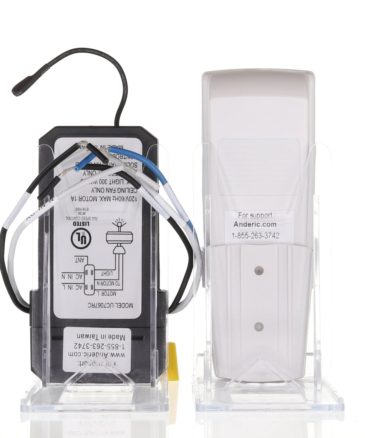 Anderic RR7079TKIT Universal 3 Speed Add-on Ceiling Fan Remote Control Kit for 3-Speed Fans