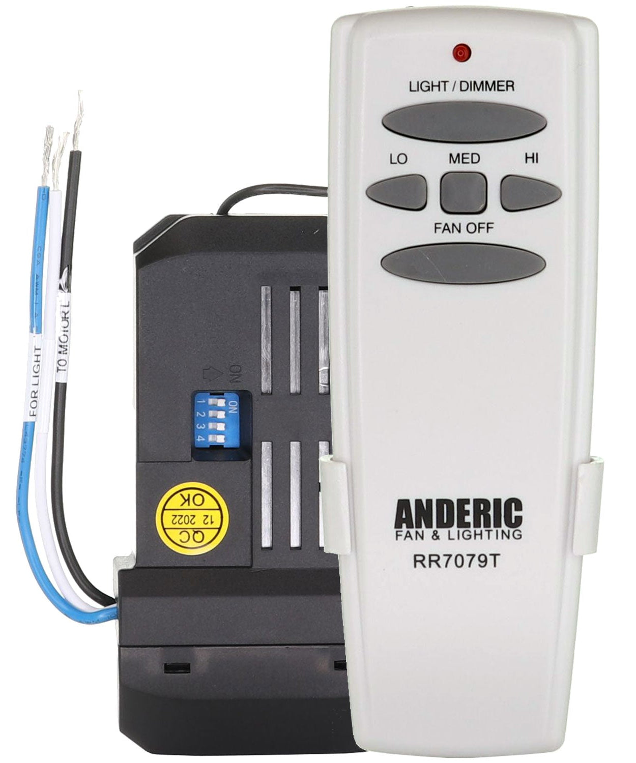Anderic RR7079TKIT Universal 3 Speed Add-on Ceiling Fan Remote Control Kit for 3-Speed Fans