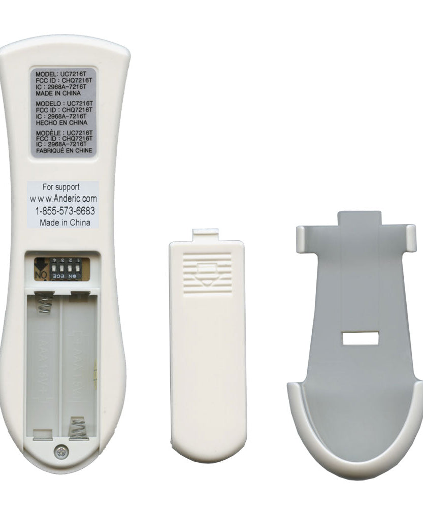 Anderic RR7216T Ceiling Fan Remote Control for UC7216T, CHQ7216T | RF | 4-DIP Pairing | 304 MHz