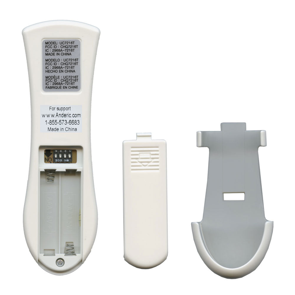 Anderic RR7216T Ceiling Fan Remote Control for UC7216T, CHQ7216T | RF | 4-DIP Pairing | 304 MHz