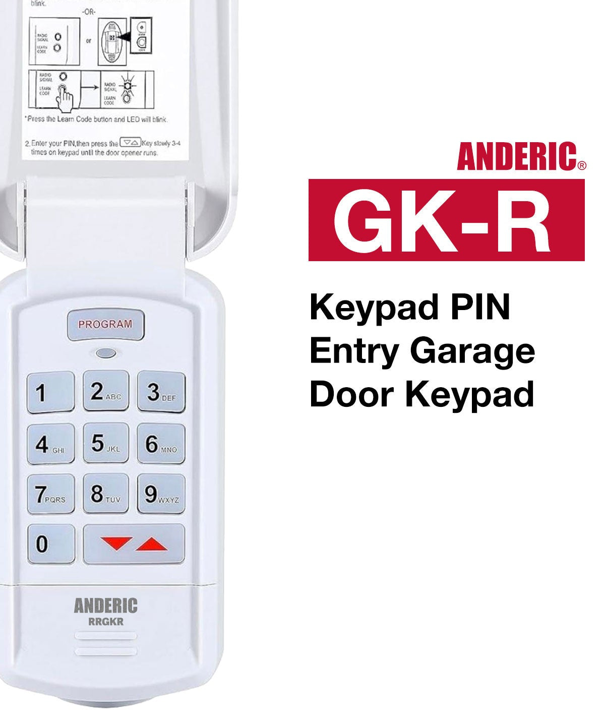 Anderic GK-R Replacement Keypad Garage Door Opener Remote Control for Genie Intellicode