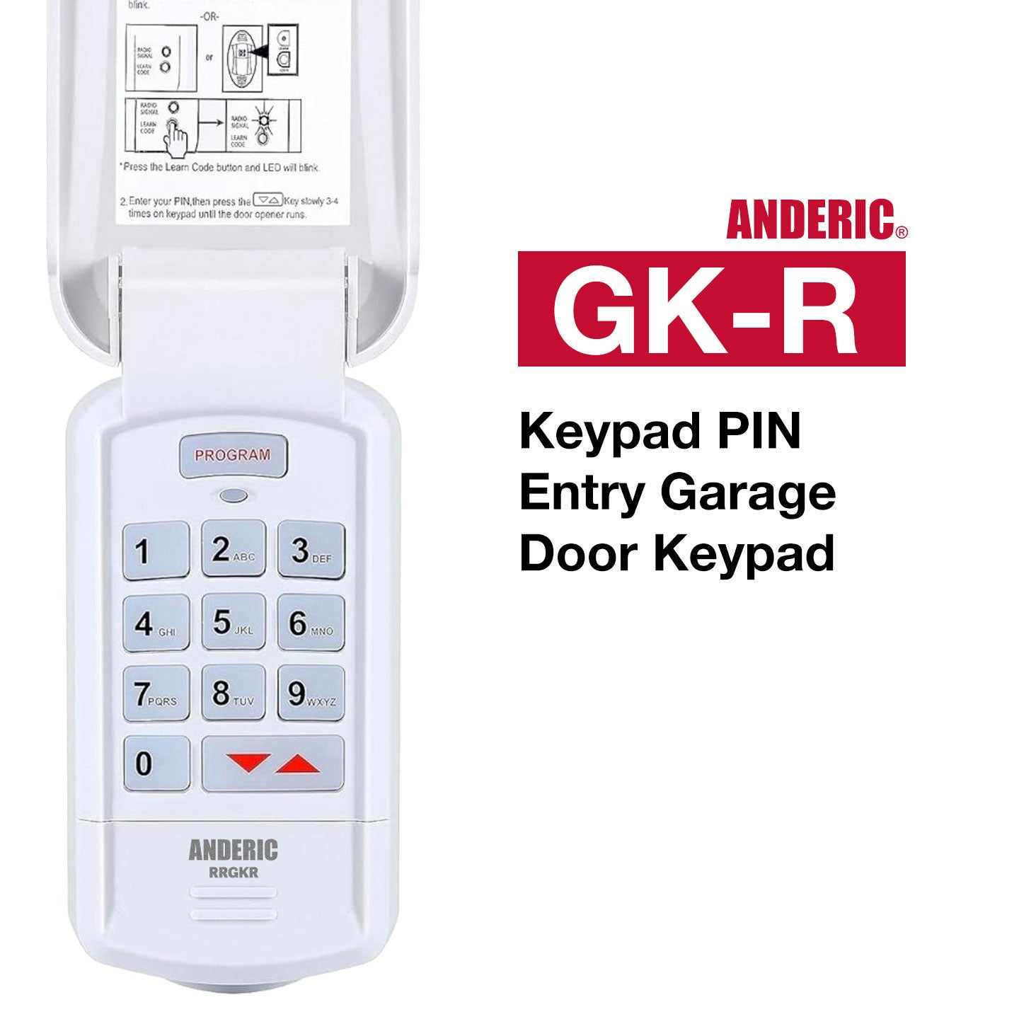 Anderic GK-R Replacement Keypad Garage Door Opener Remote Control for Genie Intellicode