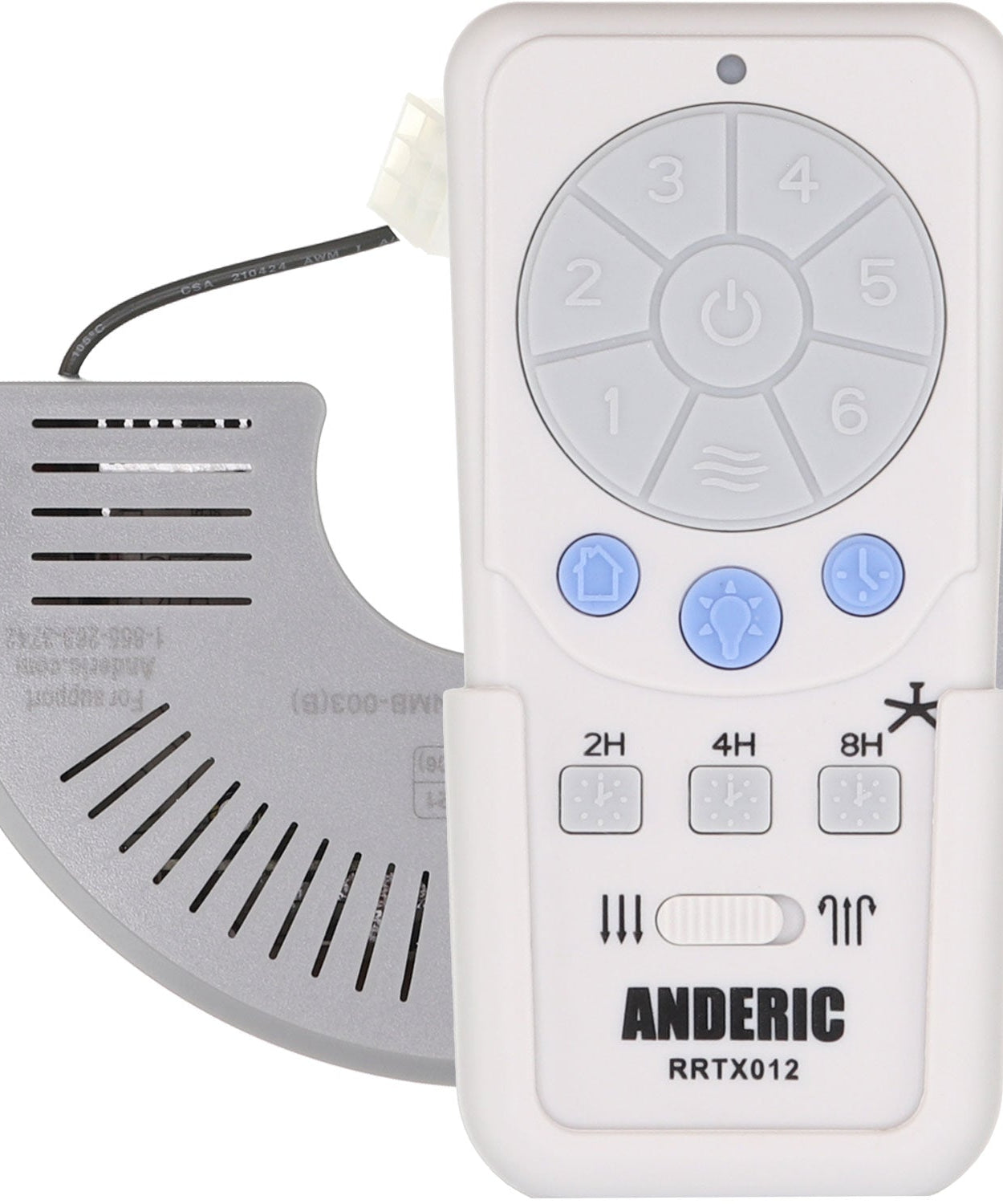 Anderic RRTX012/FD40-H02R Replacement Ceiling Fan Remote Control Kit