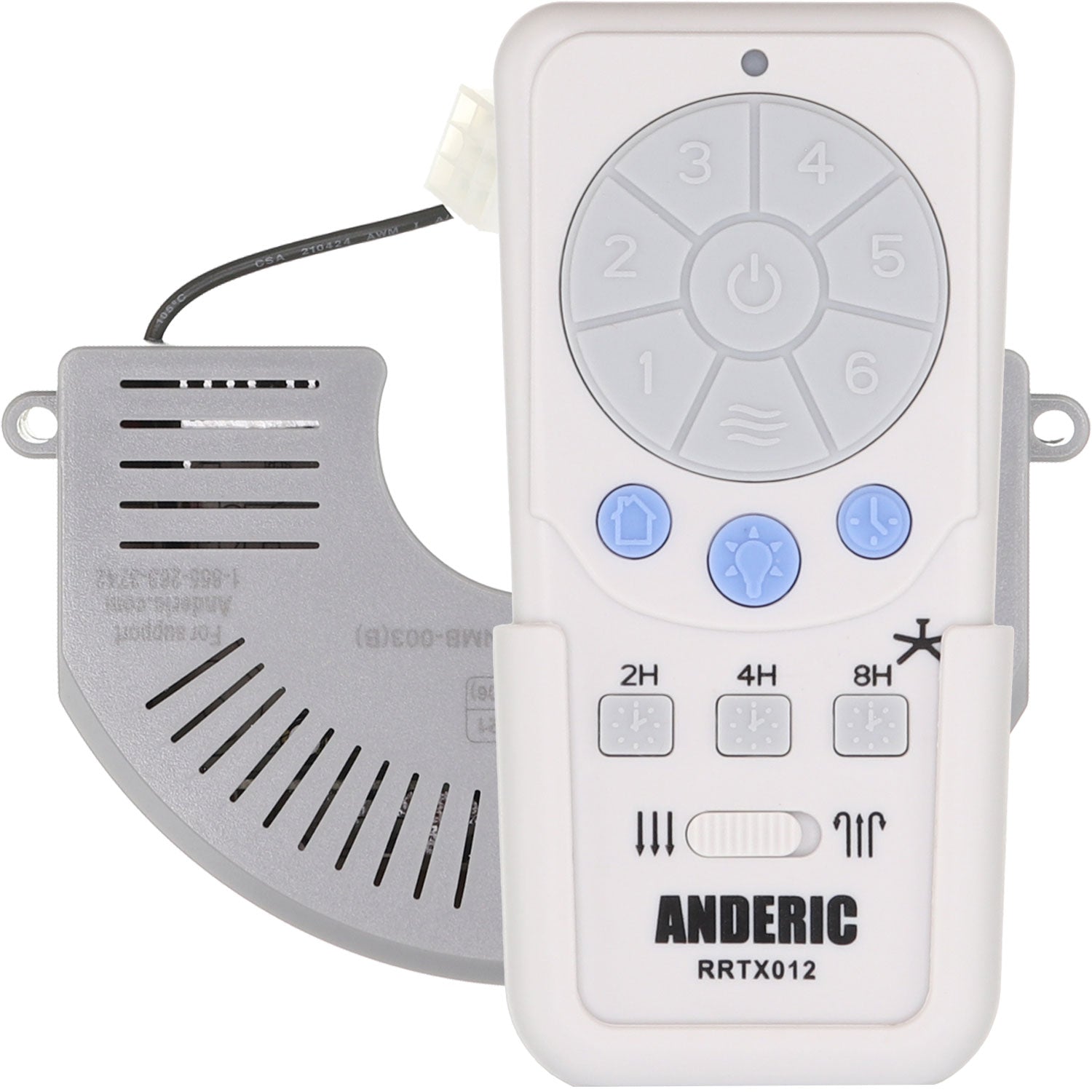 Anderic RRTX012/FD40-H02R Replacement Ceiling Fan Remote Control Kit
