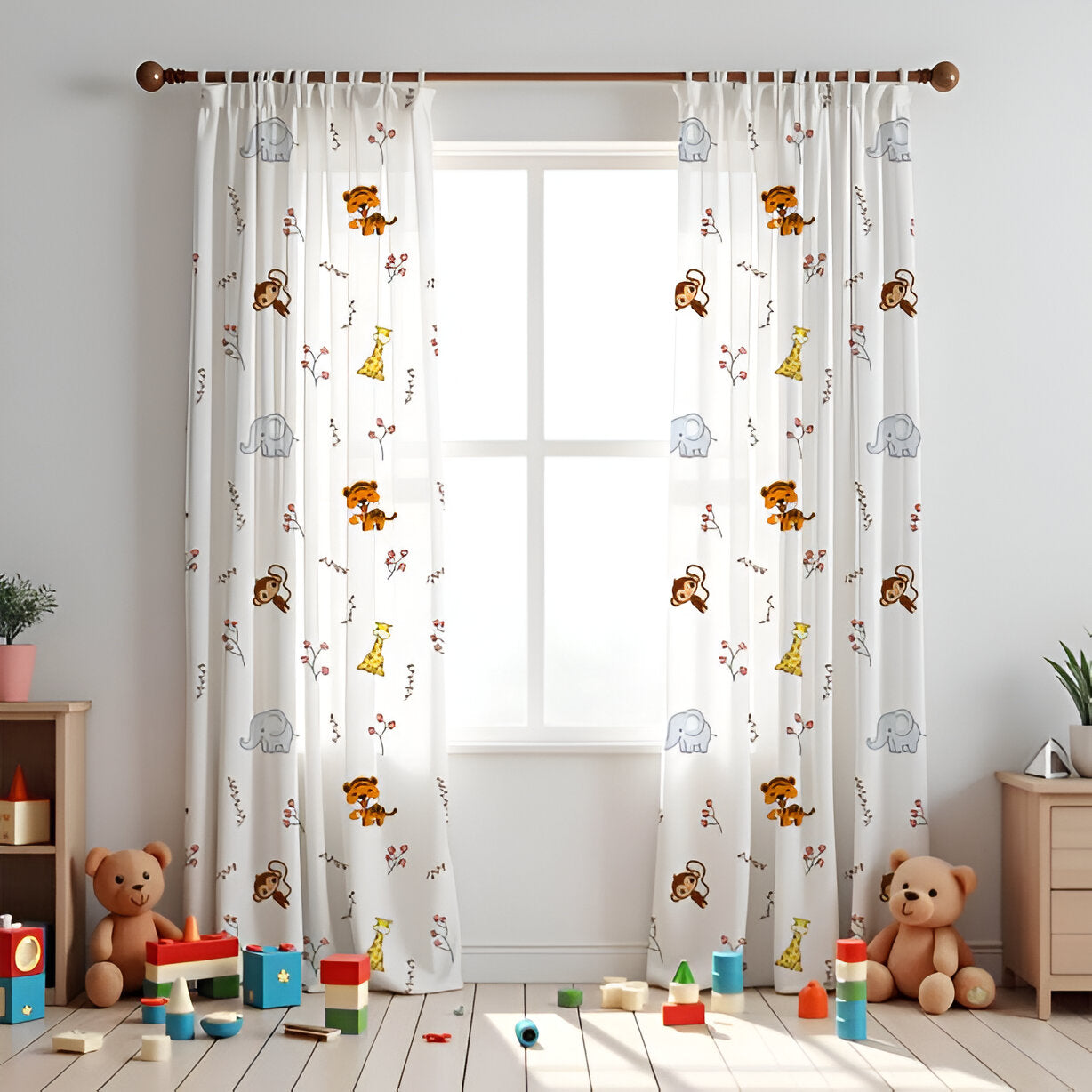 Animal Themed Baby Room Curtain