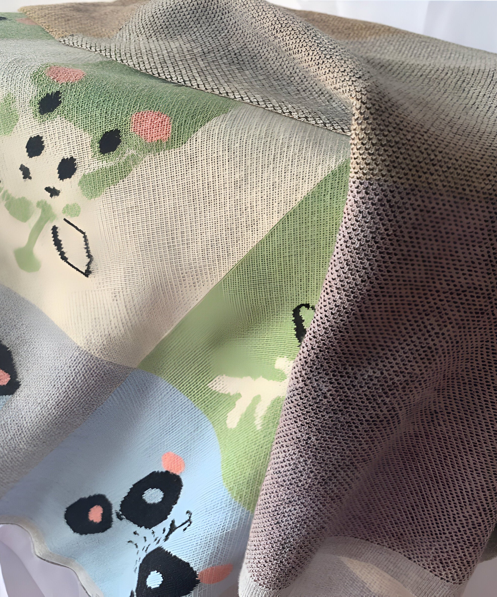 Animals In Boxes Multi Knitted Cotton Baby Blanket