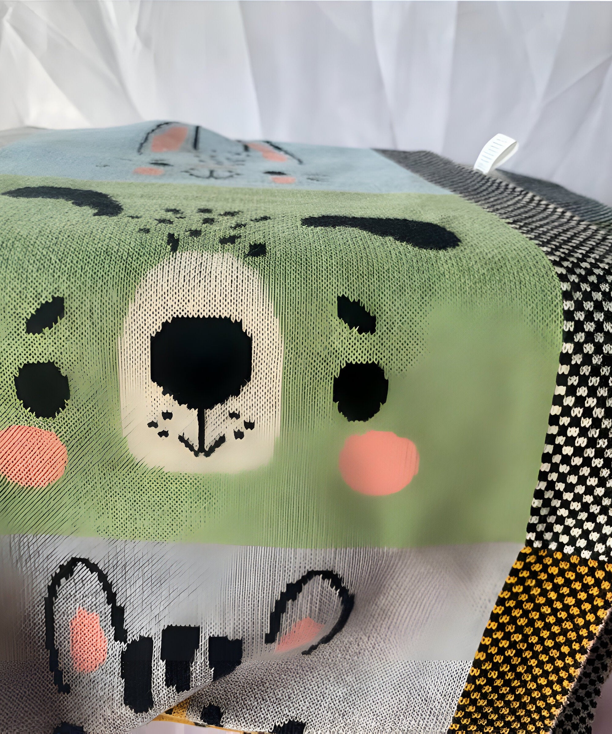 Animals In Boxes Multi Knitted Cotton Baby Blanket