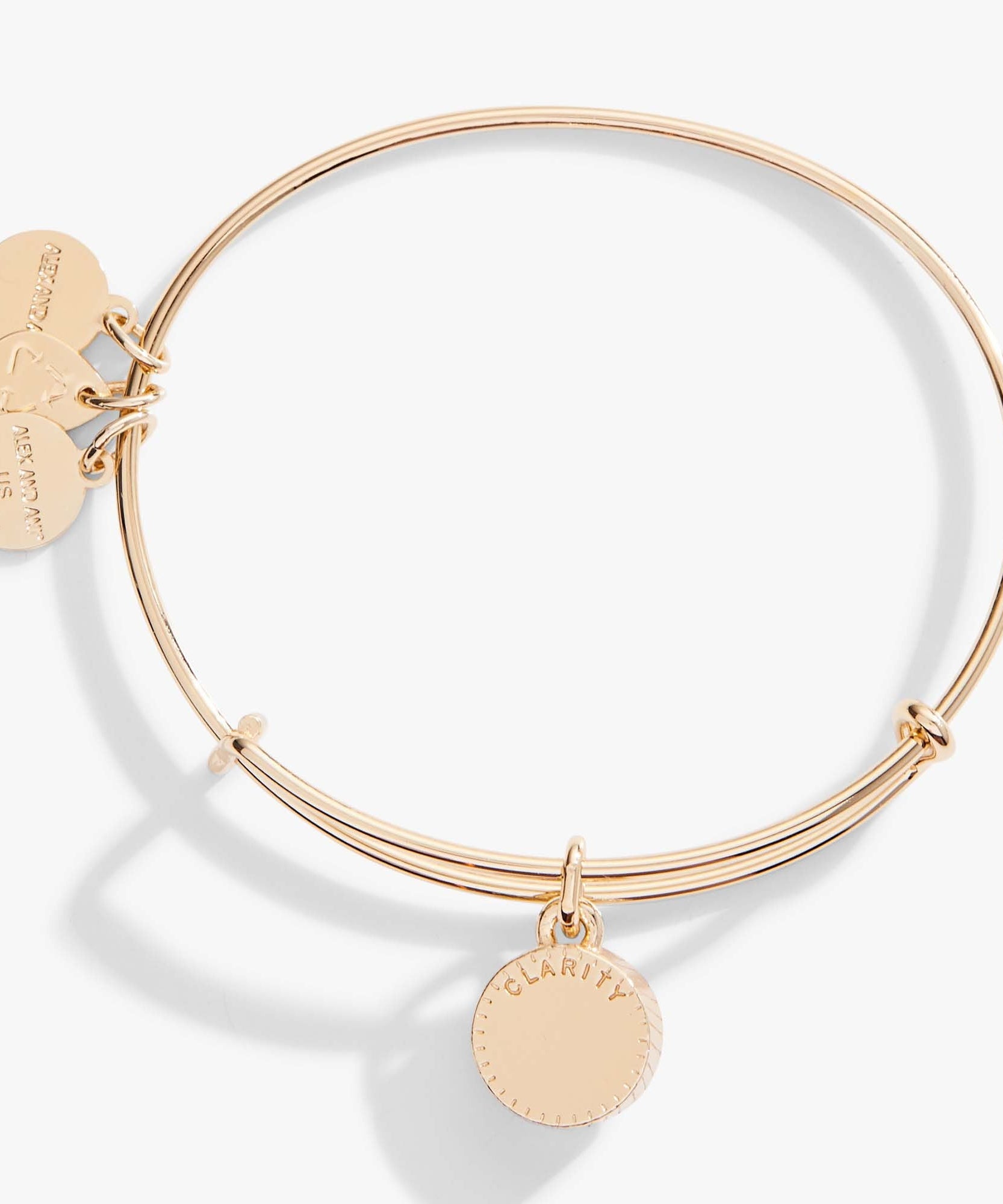 April Clear Crystal Birthstone Charm Bangle