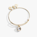 April Clear Crystal Birthstone Charm Bangle