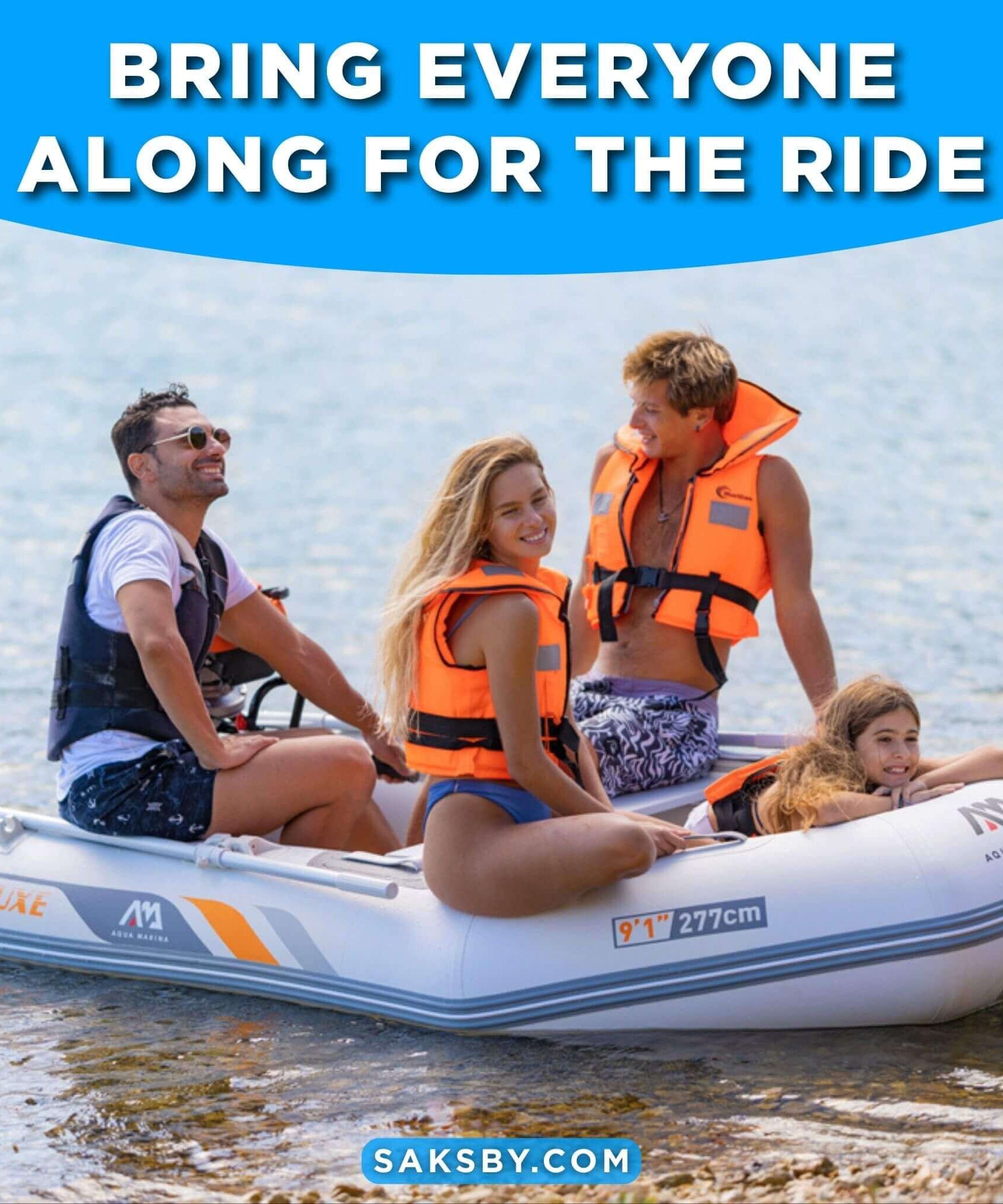 Aqua Marina A-Deluxe 8FT 4-Person Inflatable Speed Boat With Comfortable Rowing Seat And Adjustable Center Feet [BT-88850AL] (SAK20456)