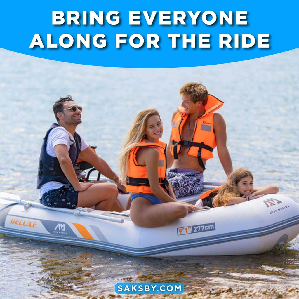 Aqua Marina A-Deluxe 8FT 4-Person Inflatable Speed Boat With Comfortable Rowing Seat And Adjustable Center Feet [BT-88850AL] (SAK20456)