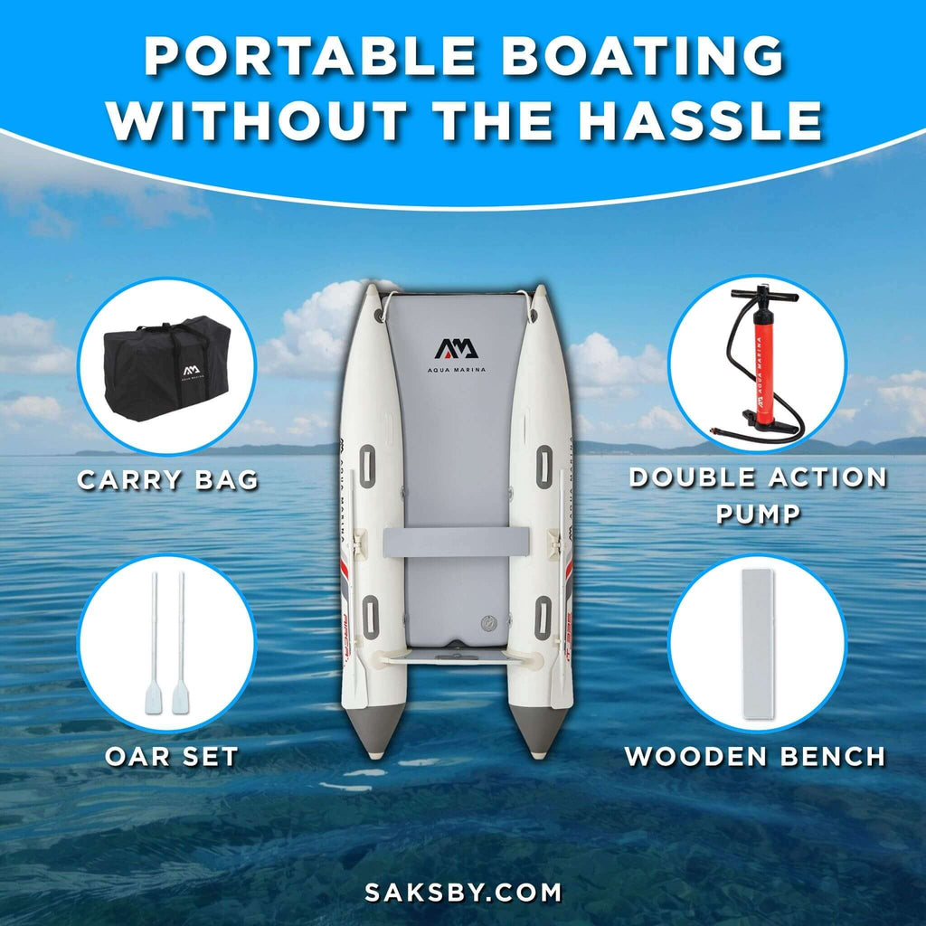 Aqua Marina Aircat 11FT 5-Person High-Speed Inflatable Catamaran With DWF Air Deck [BT-AC335] (SAK10650)