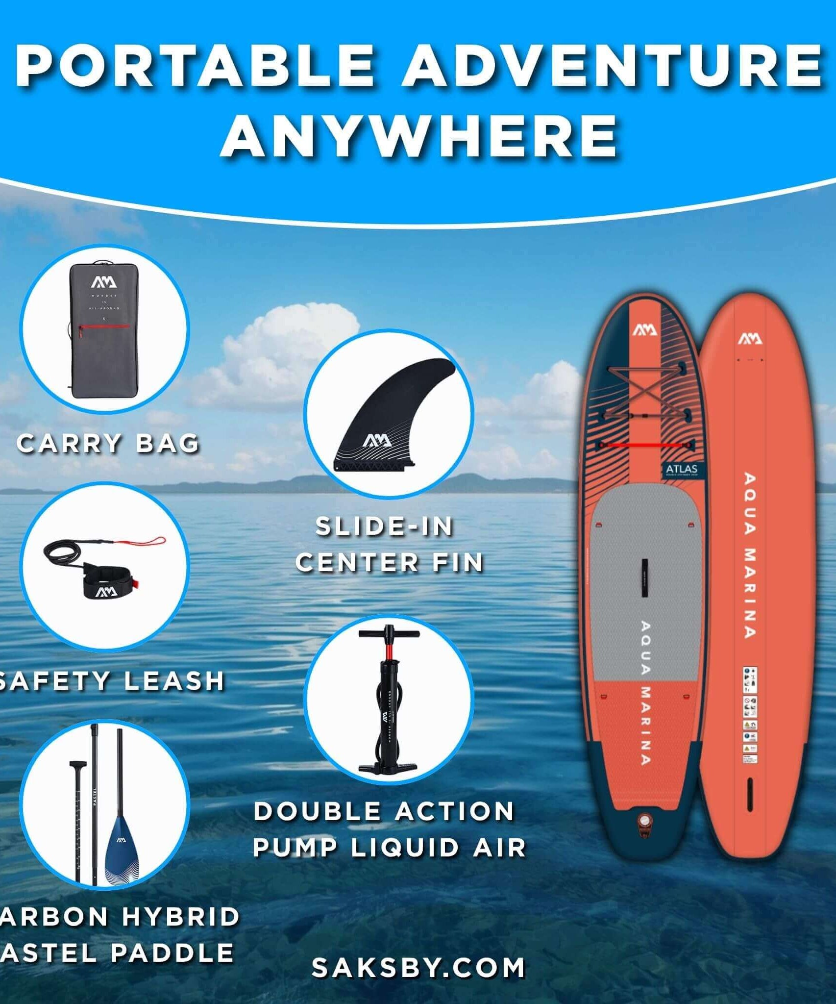 Aqua Marina Atlas 12FT All-Around Inflatable Paddleboard [BT-21ATP] (SAK57569)