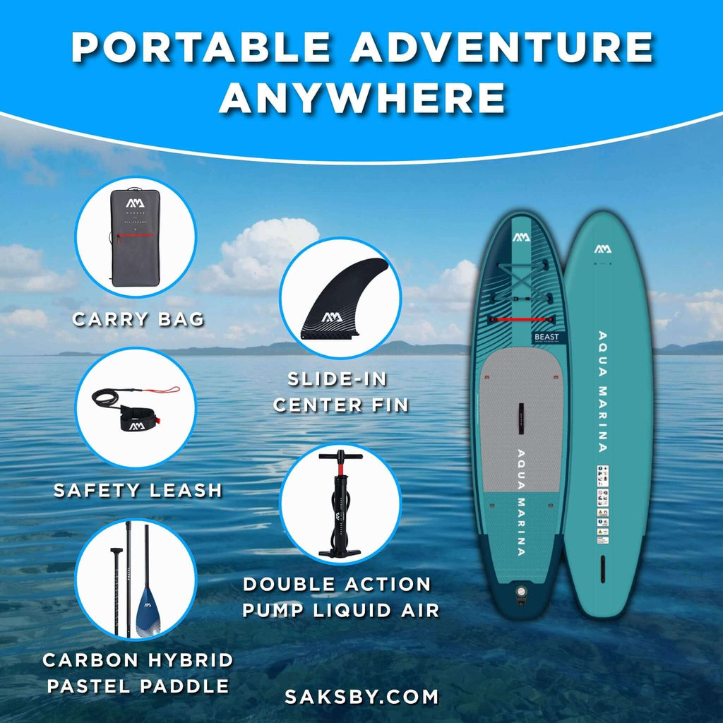 Aqua Marina Beast 10FT Advanced All-Around Inflatable SUP With Carbon Hybrid Paddle [BT-23BEP] (SAK89512)