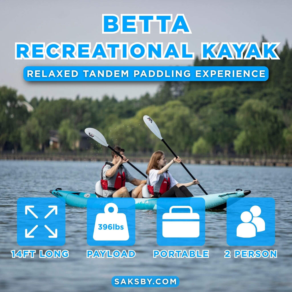 Aqua Marina Betta 14FT 2-Person Inflatable Recreational Kayak With Paddles [BE-412] (SAK01375)