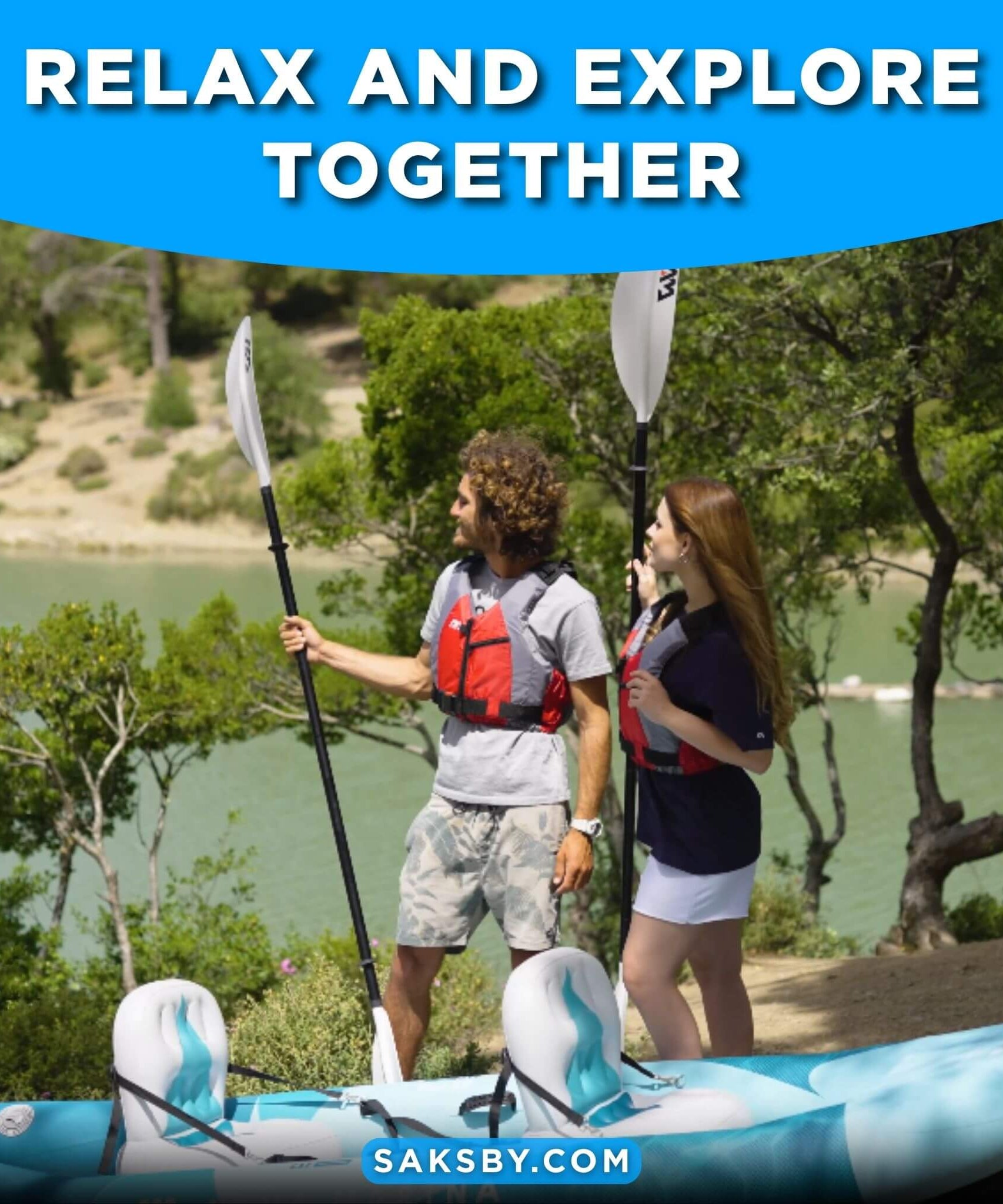 Aqua Marina Betta 14FT 2-Person Inflatable Recreational Kayak With Paddles [BE-412] (SAK01375)