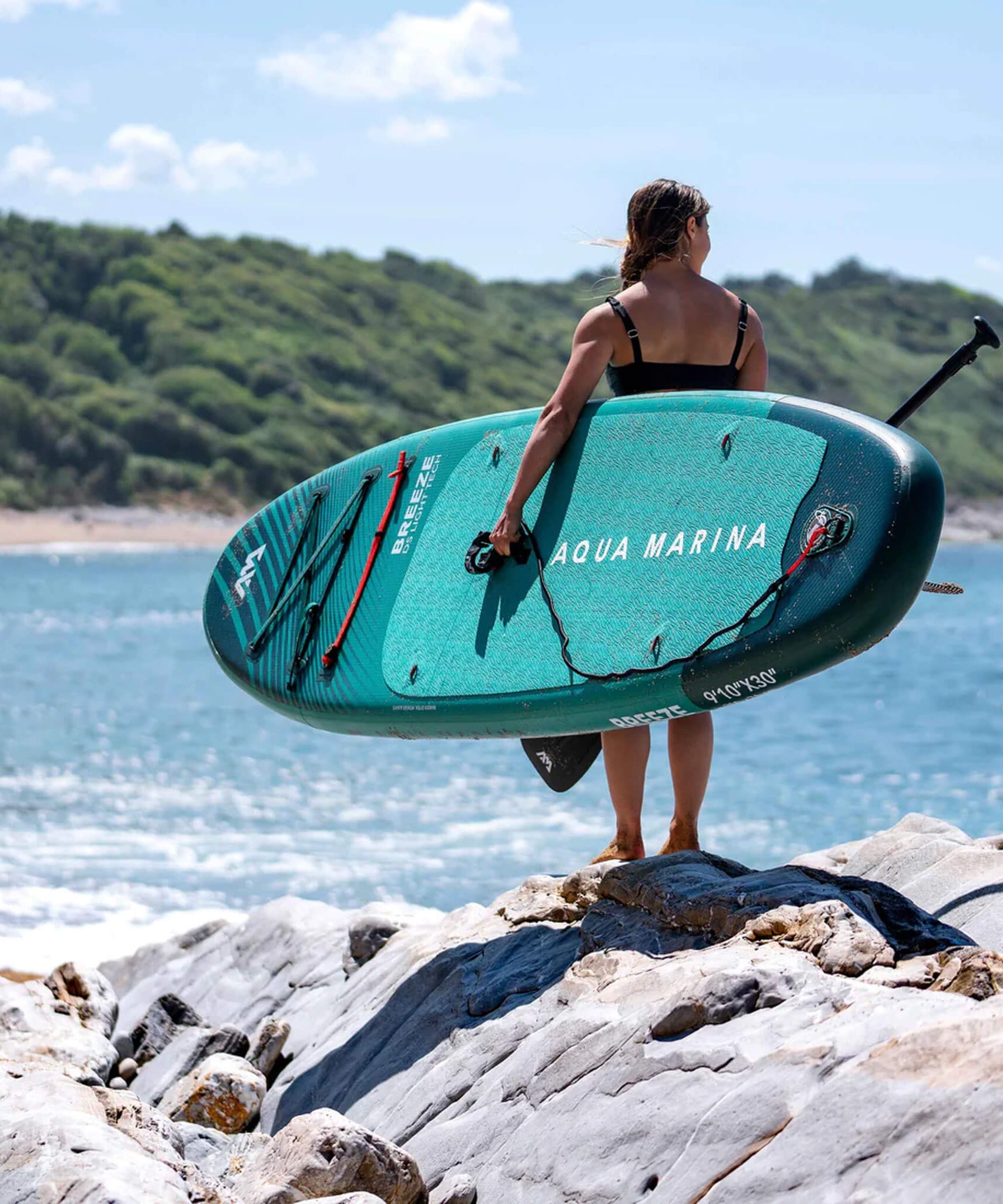 Aqua Marina Breeze 9FT Green Compact Inflatable SUP With Drop Stitch Light Technology [BT-23BRP] (SAK68745)