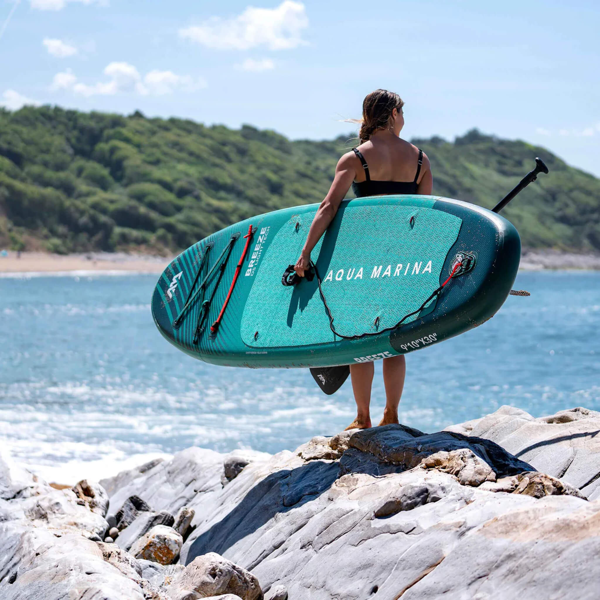 Aqua Marina Breeze 9FT Green Compact Inflatable SUP With Drop Stitch Light Technology [BT-23BRP] (SAK68745)