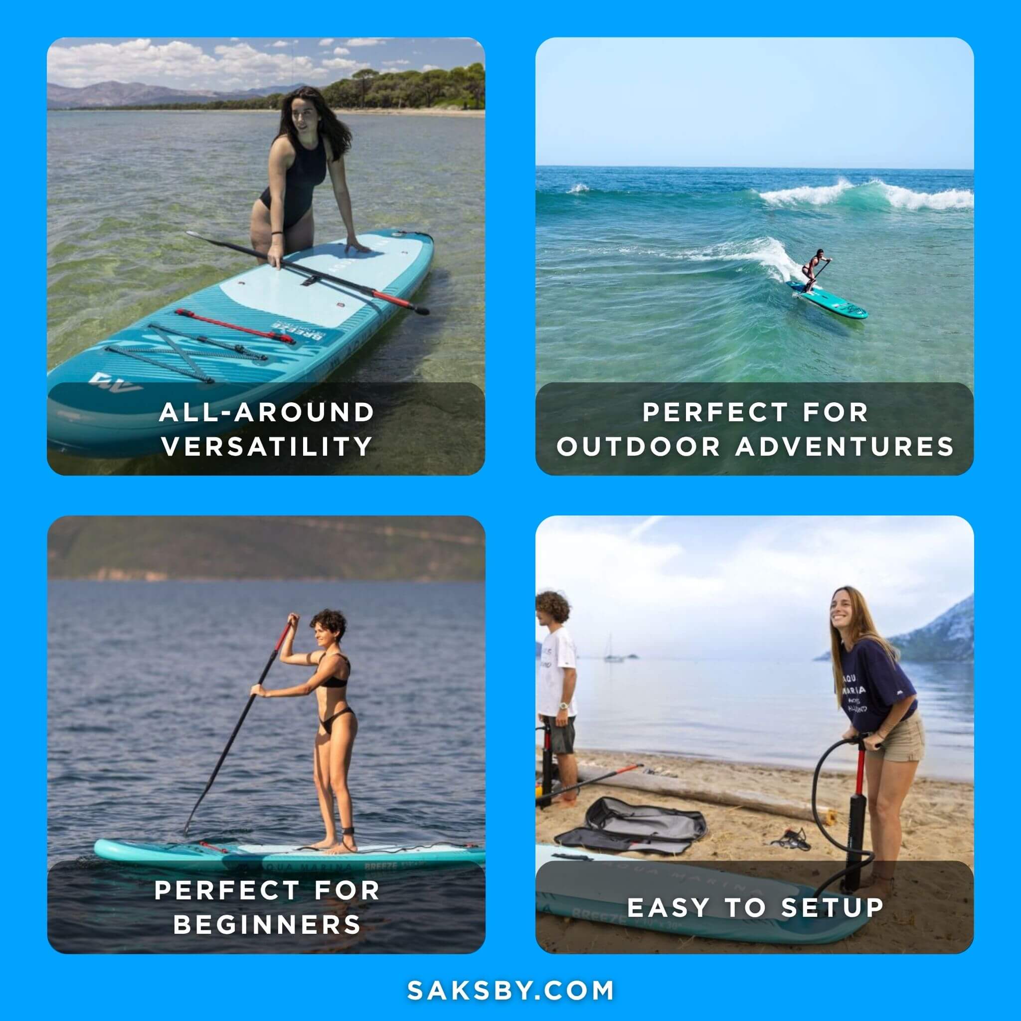 Aqua Marina Breeze 9FT Green Compact Inflatable SUP With Drop Stitch Light Technology [BT-23BRP] (SAK68745)