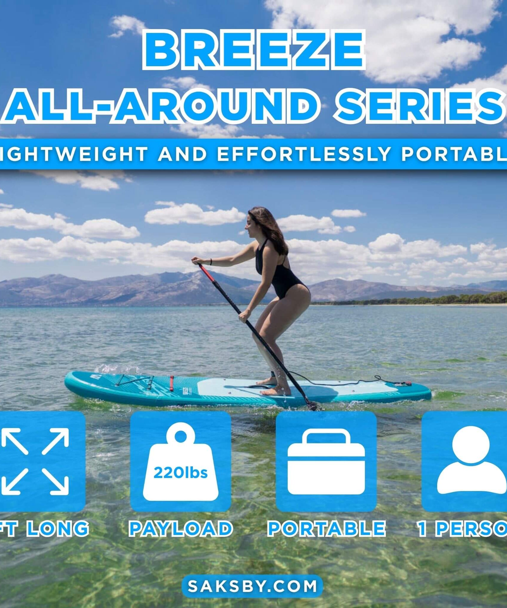 Aqua Marina Breeze 9FT Green Compact Inflatable SUP With Drop Stitch Light Technology [BT-23BRP] (SAK68745)