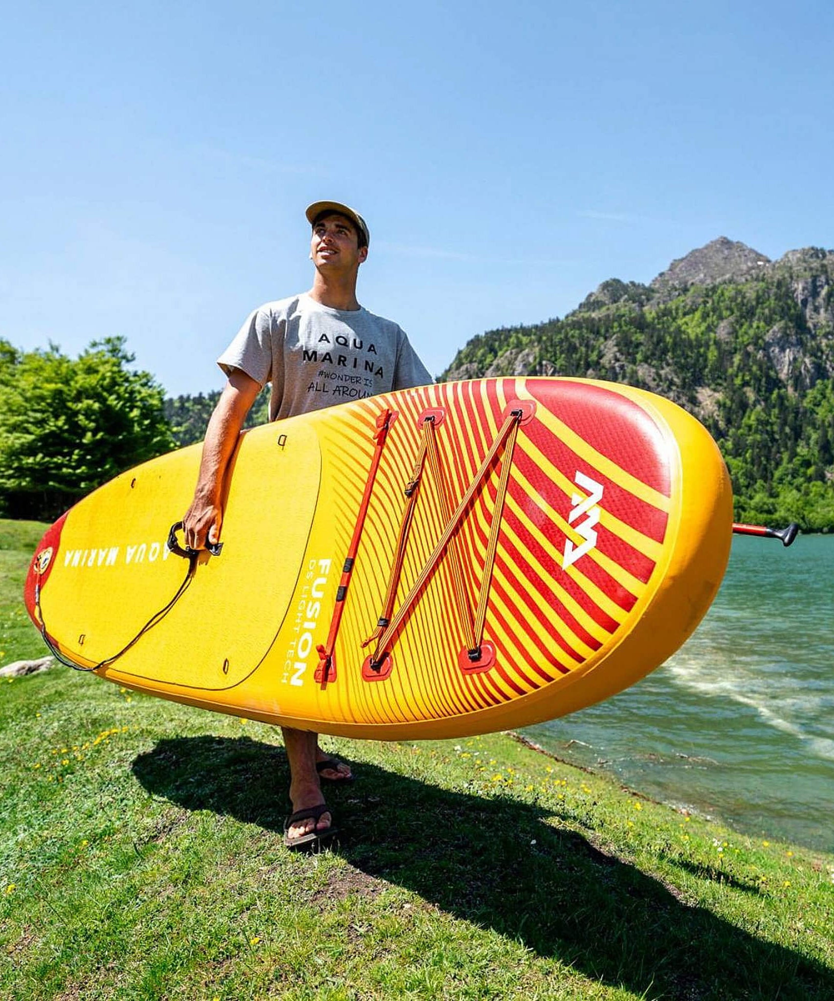 Aqua Marina Fusion 10FT Premium All-Around SUP W/ Durable PVC Rail Layers & Grooved EVA Footpad [BT-23FUP] (SAK37195)