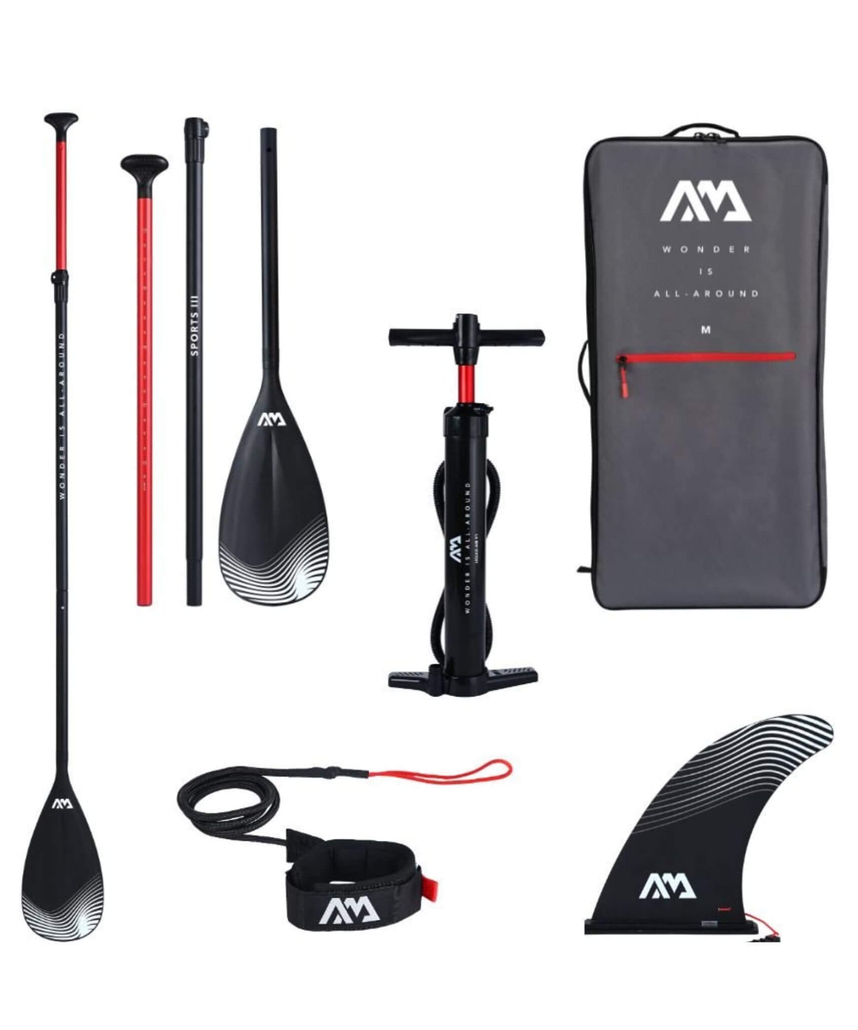 Aqua Marina Fusion 10FT Premium All-Around SUP W/ Durable PVC Rail Layers & Grooved EVA Footpad [BT-23FUP] (SAK37195)