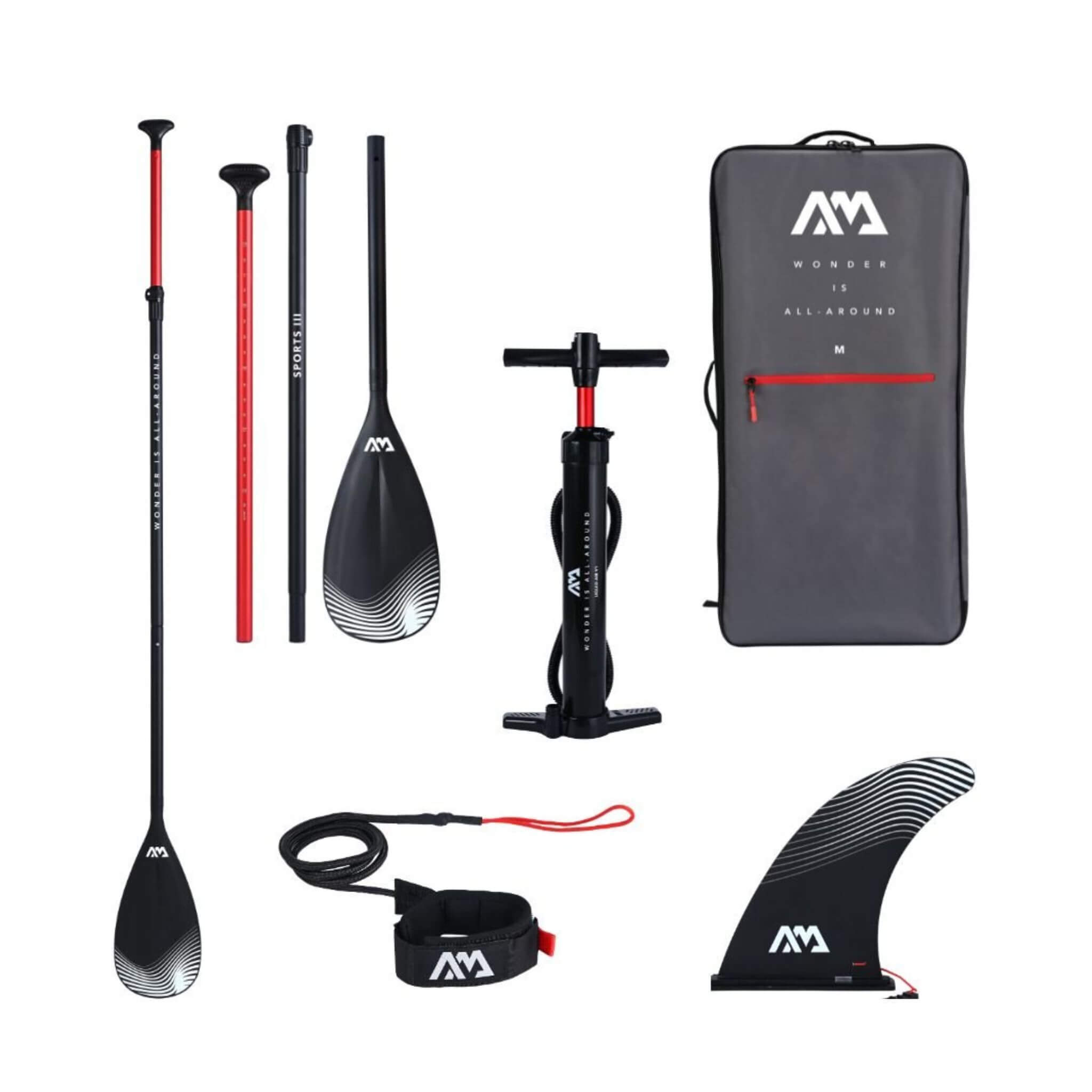 Aqua Marina Fusion 10FT Premium All-Around SUP W/ Durable PVC Rail Layers & Grooved EVA Footpad [BT-23FUP] (SAK37195)