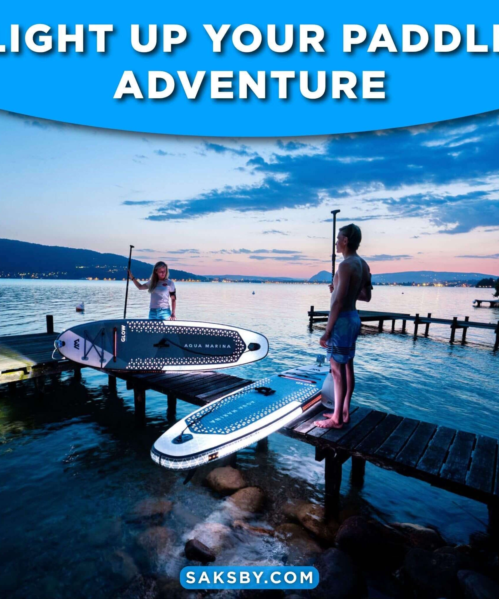Aqua Marina Glow 10FT All-Around ISUP With Ambient Light System And Safety Leash [BT-24GL] (SAK48269)