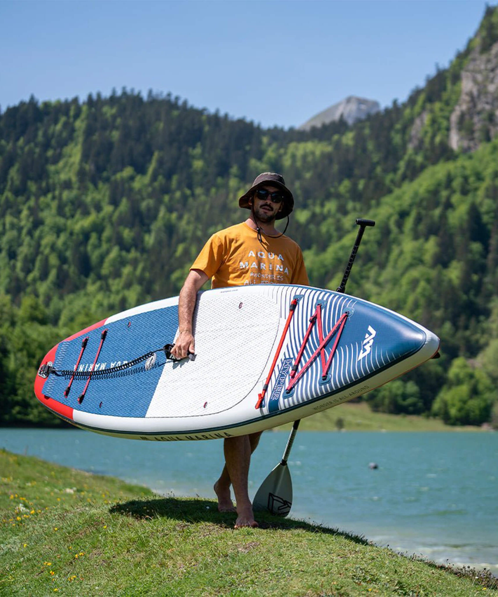 Aqua Marina Hyper 12FT Navy Touring SUP With Hydrodynamic Rail Edges & Adjustable Bungee [BT-23HY02] (SAK23285)