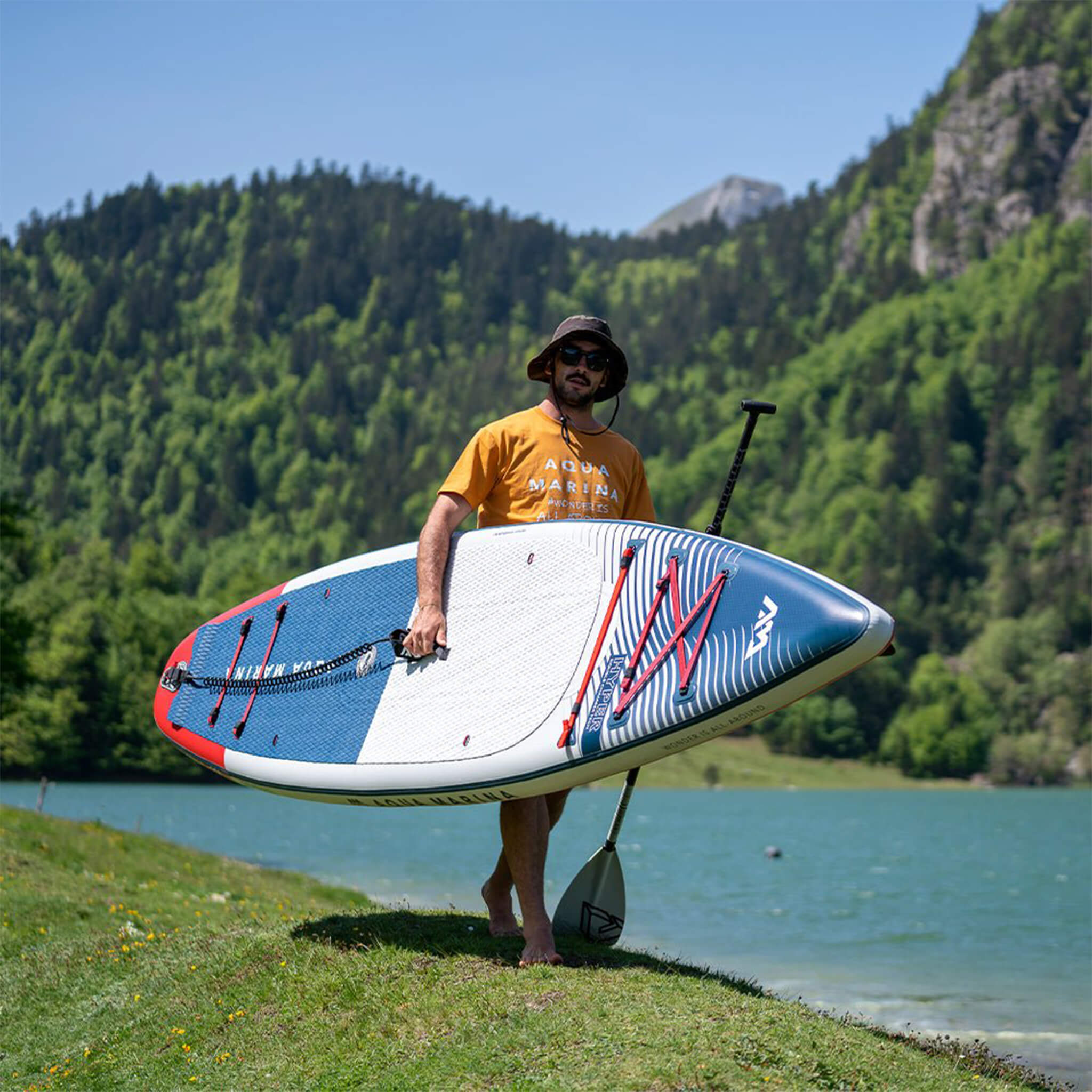 Aqua Marina Hyper 12FT Navy Touring SUP With Hydrodynamic Rail Edges & Adjustable Bungee [BT-23HY02] (SAK23285)