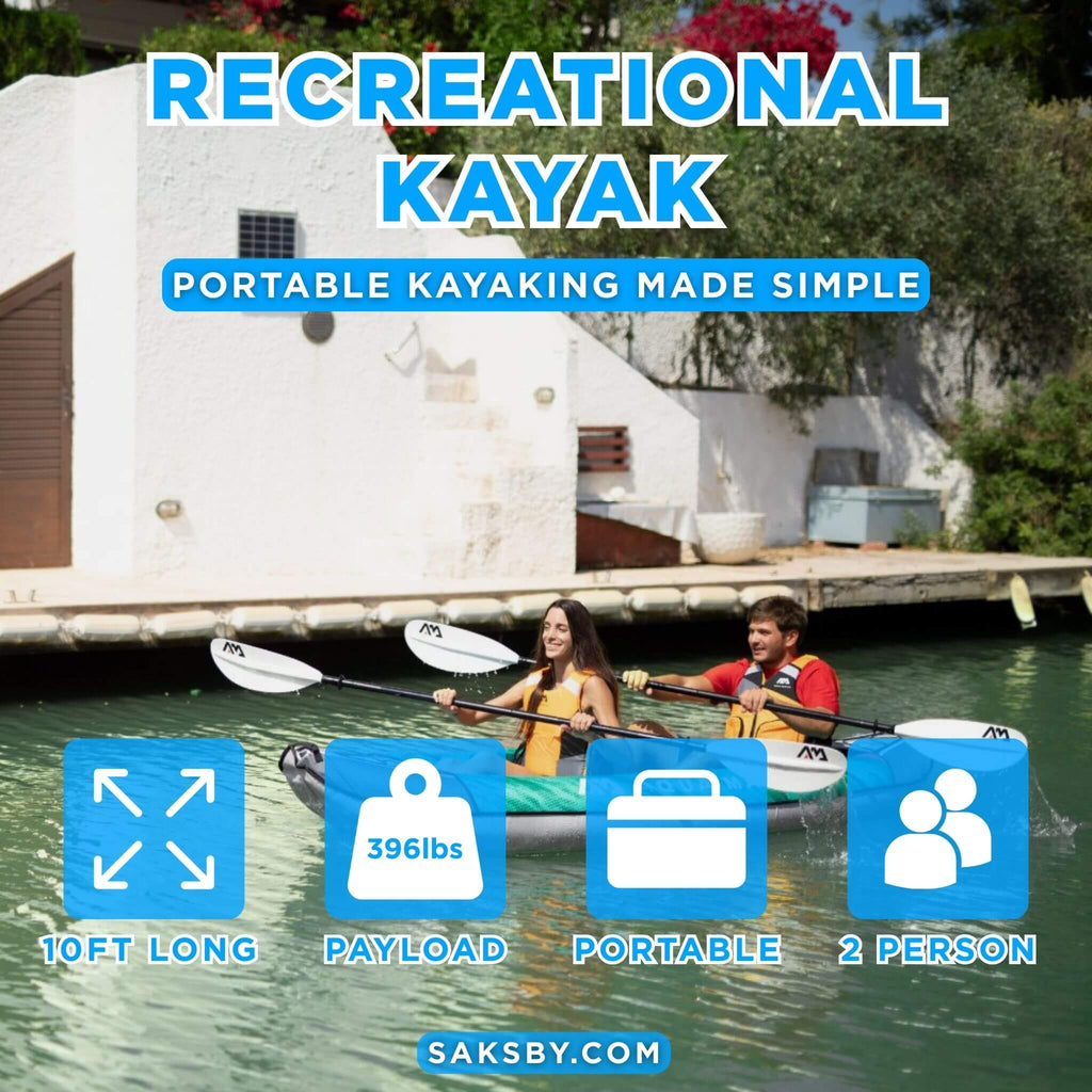 Aqua Marina Laxo 320 2-Person 10FT Recreational Kayak With High-Back Seat And Adjustable Cargo Bungee [LA-320] (SAK01396)