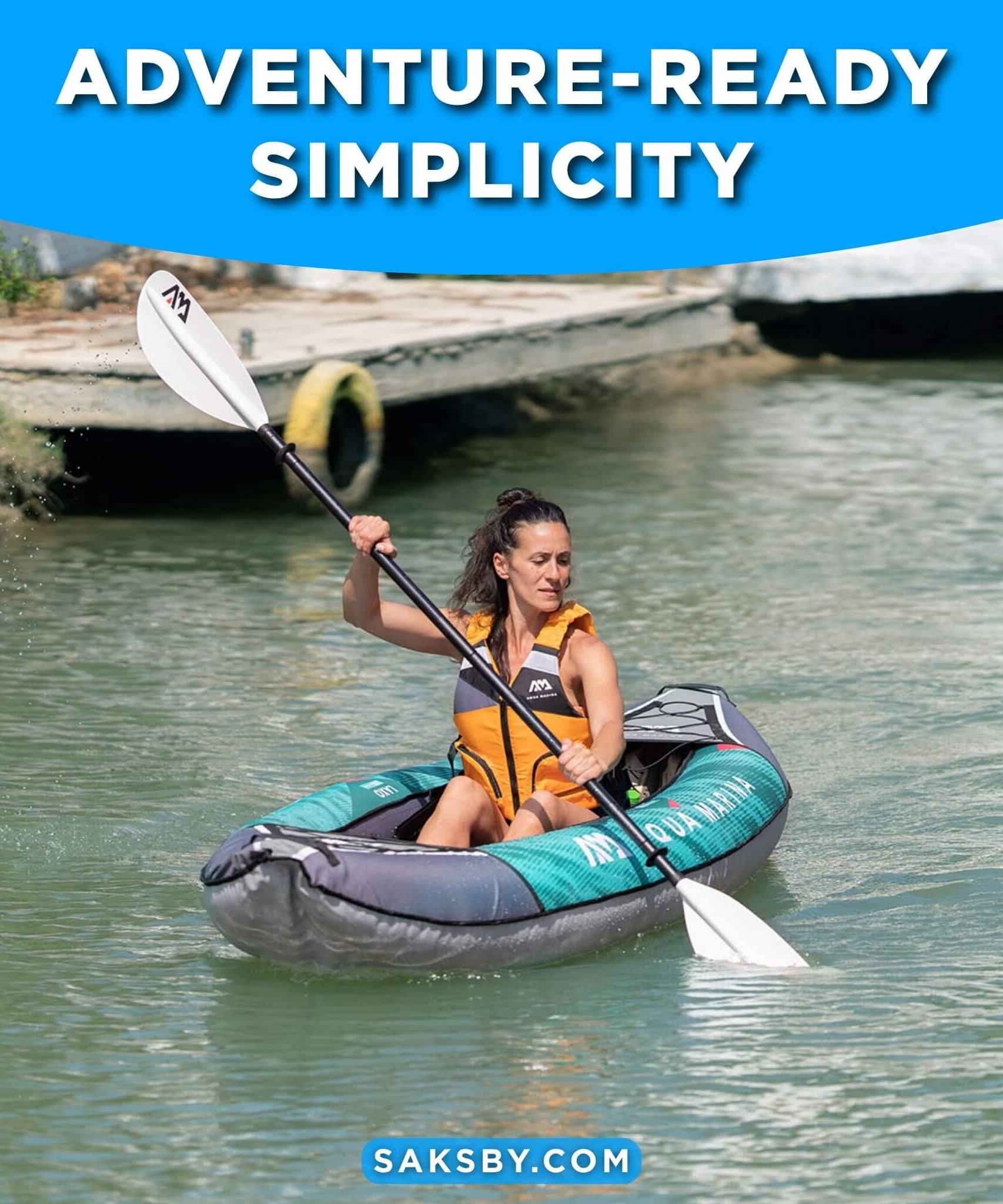 Aqua Marina Laxo 320 2-Person 10FT Recreational Kayak With High-Back Seat And Adjustable Cargo Bungee [LA-320] (SAK01396)