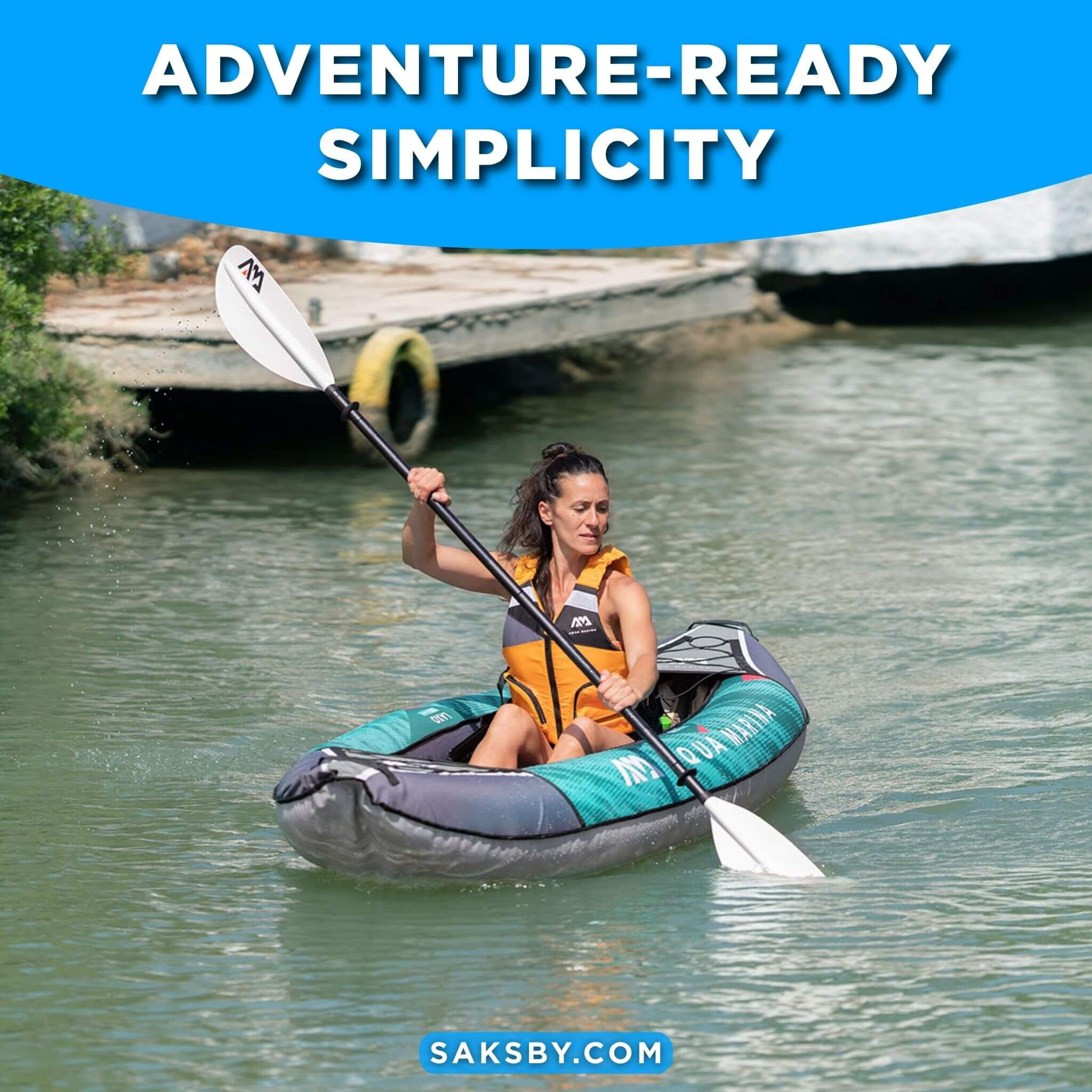 Aqua Marina Laxo 320 2-Person 10FT Recreational Kayak With High-Back Seat And Adjustable Cargo Bungee [LA-320] (SAK01396)