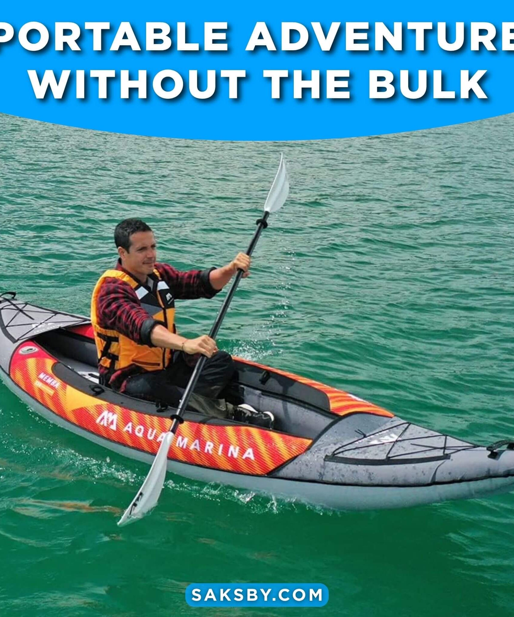 Aqua Marina Memba 330 10FT 1-Person Ultra Stiff Touring Kayak With Double Wall Fabric Floor [ME-330] (SAK56789)